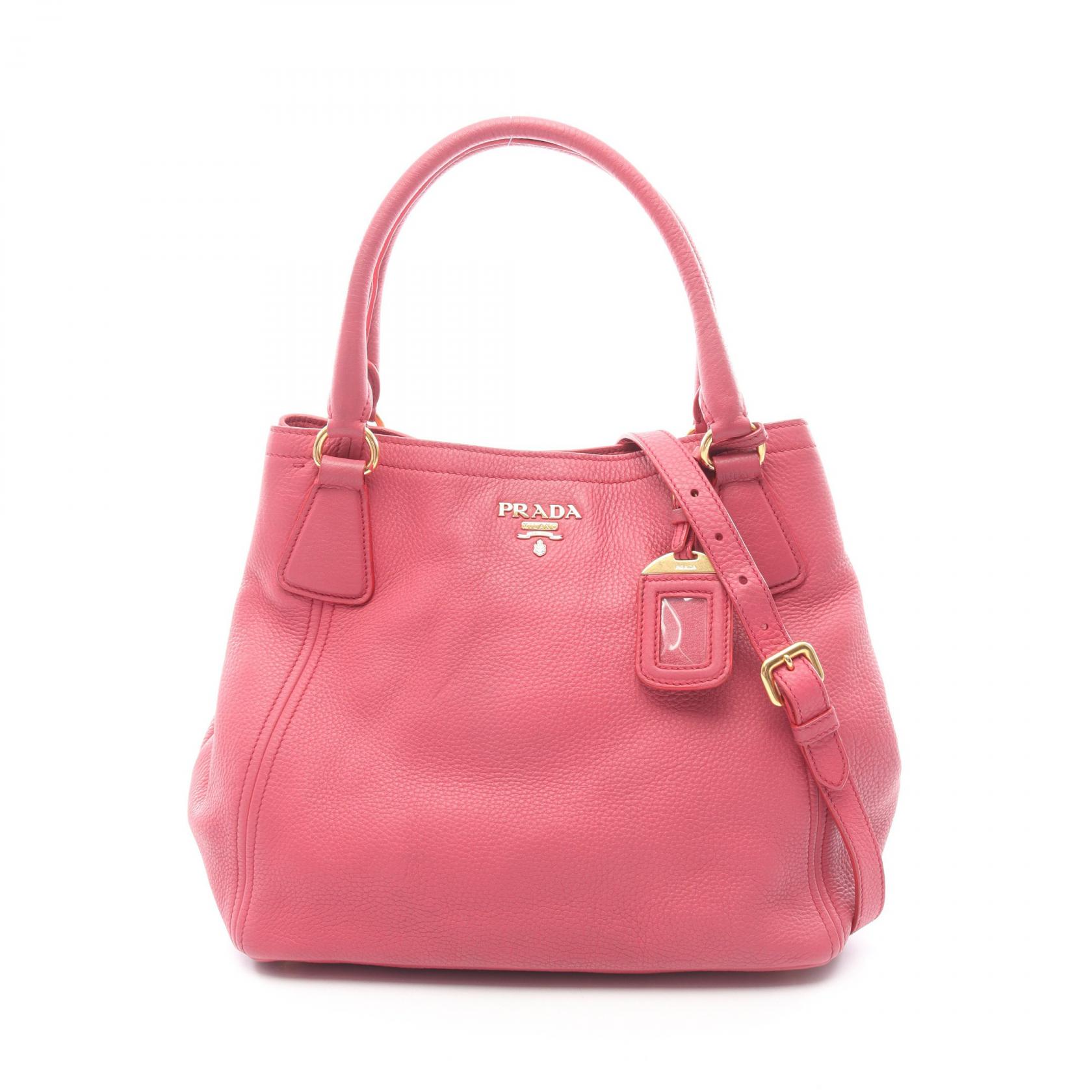 プラダ PRADA VIT DAINO ヴィッテロダイノ 2WAY ハンドバッグ バッグ レザー レディース ピンク系 【中古】