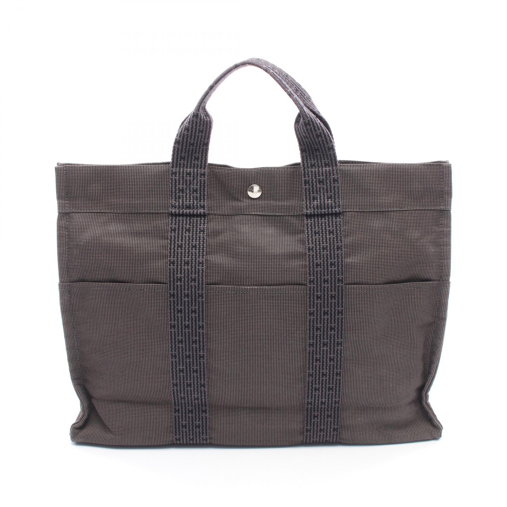 ≪15%OFFクーポン 7/19 20時～7/26 9:59≫エルメス HERMES エールラインMM トートバッグ バッグ キャンバス メンズ レディース グレー系 【中古】｜Mike Museum