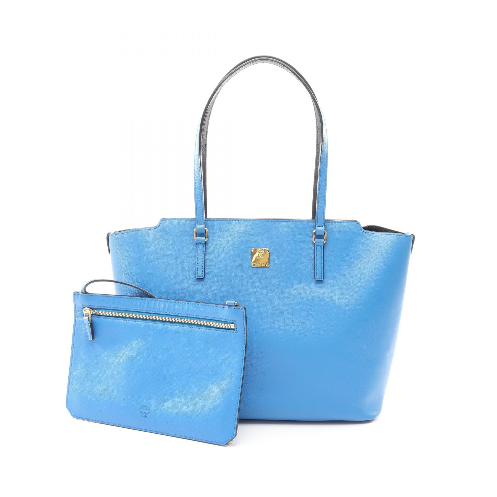 《全品5%クーポン×P5倍》エム・シー・エム MCM トートバッグ バッグ レザー レディース ブルー系 【中古】