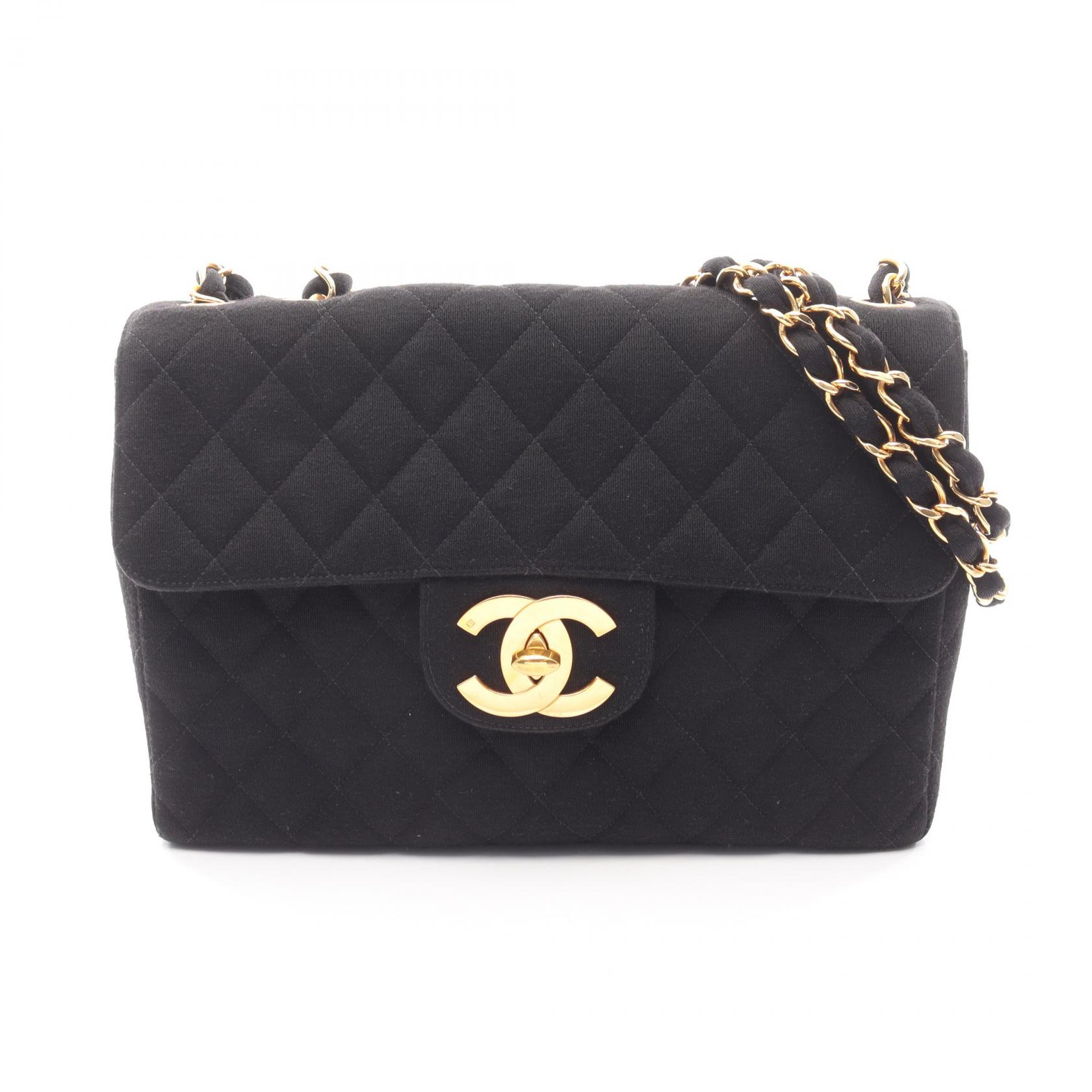 ≪15%OFFクーポン 7/19 20時～7/26 9:59≫シャネル CHANEL デカマトラッセ30 シングルフラップ ショルダーバッグ バッグ コットンジャージー レディース ブラック系 【中古】｜Mike Museum