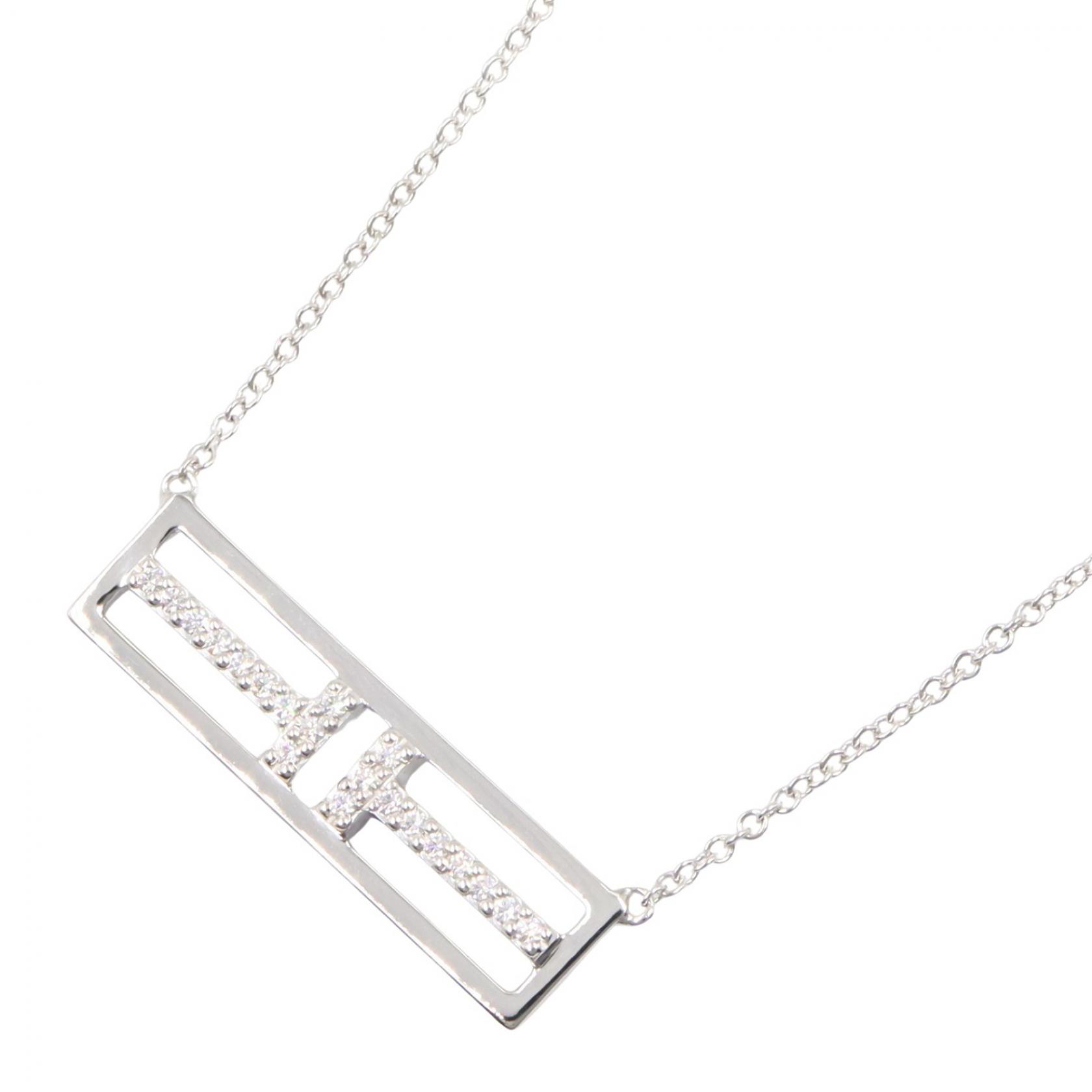 【SALE／2万円OFFクーポン】ティファニー TIFFANY＆CO Tトゥー オープン ホリゾンタル ダイヤ ネックレス ネックレス ジュエリー K18WG（ホワイトゴールド） ダイヤモンド レディース シルバー系 / クリア系 【中古】