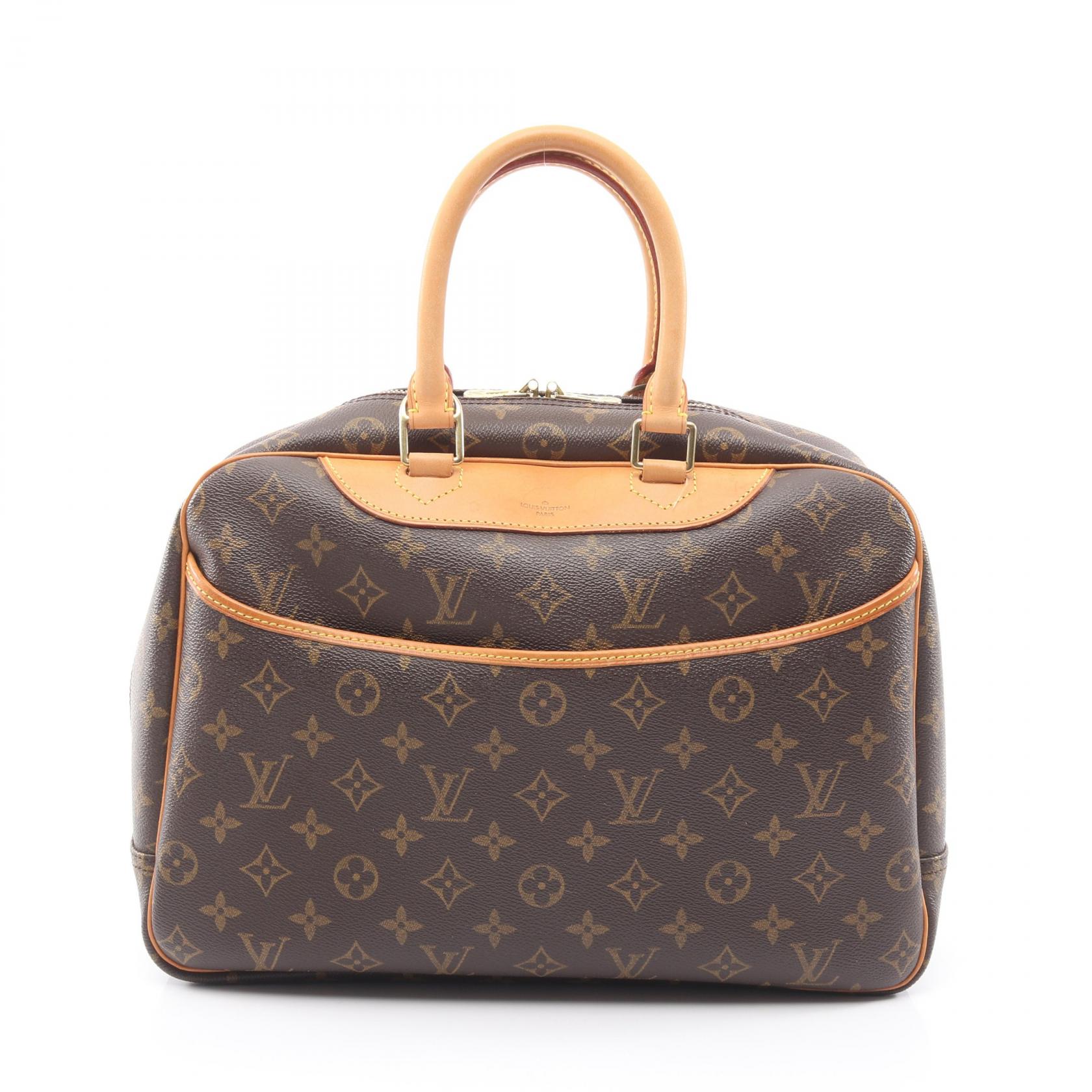 【15%OFFクーポン対象】ルイ・ヴィトン LOUIS VUITTON ドーヴィル ボーリングヴァニティ ハンドバッグ バッグ PVCコーティングキャンバス レザー モノグラム レディース ブラウン系 M47270 【中古】