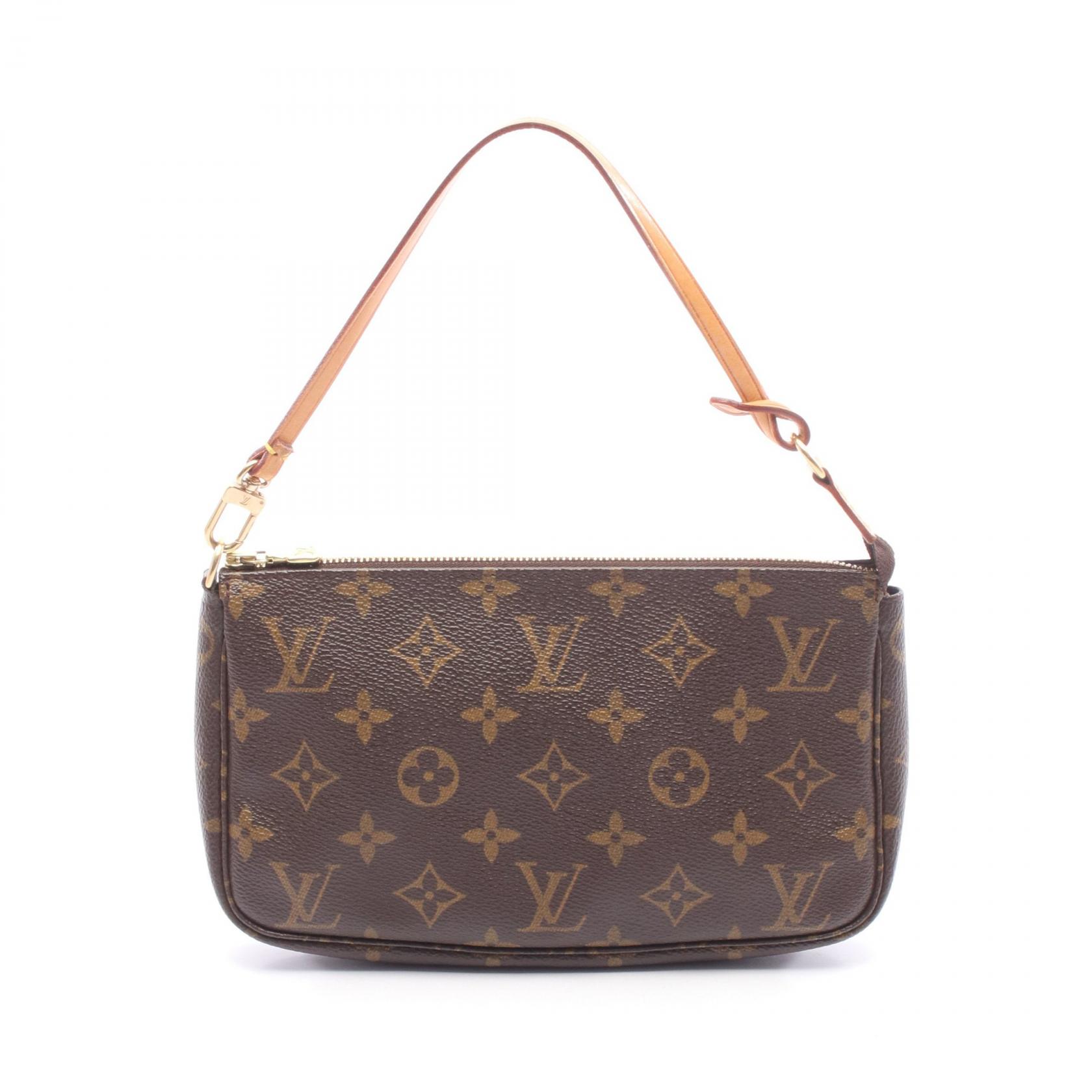 【15%OFFクーポン対象】ルイ・ヴィトン LOUIS VUITTON ポシェットアクセソワール ハンドバッグ バッグ PVCコーティングキャンバス レザー モノグラム レディース ブラウン系 M51980 【中古】