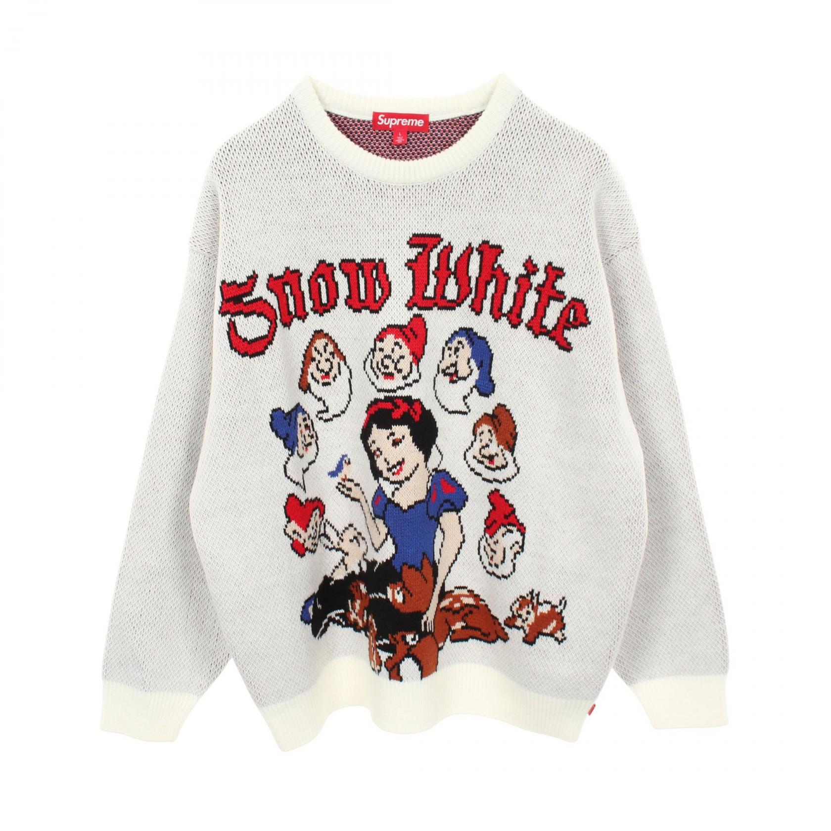 【20%OFFクーポン対象】シュプリーム Supreme Supreme × Disney Snow White Sweater 白雪姫 ニット 衣料品 トップス アクリル メンズ ホワイト系 【中古】