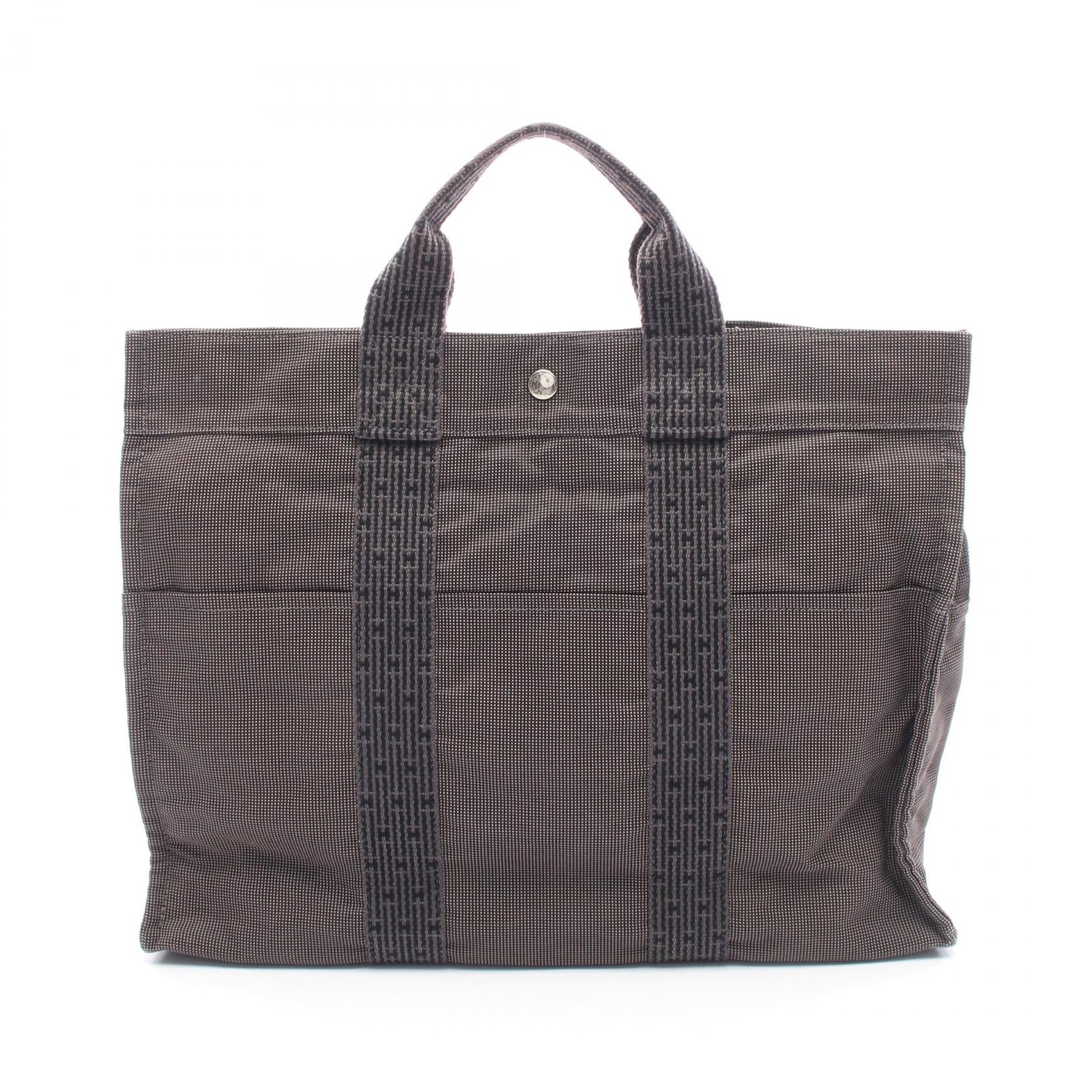 エルメス HERMES エールラインMM トートバッグ バッグ キャンバス メンズ レディース グレー系 【中古】