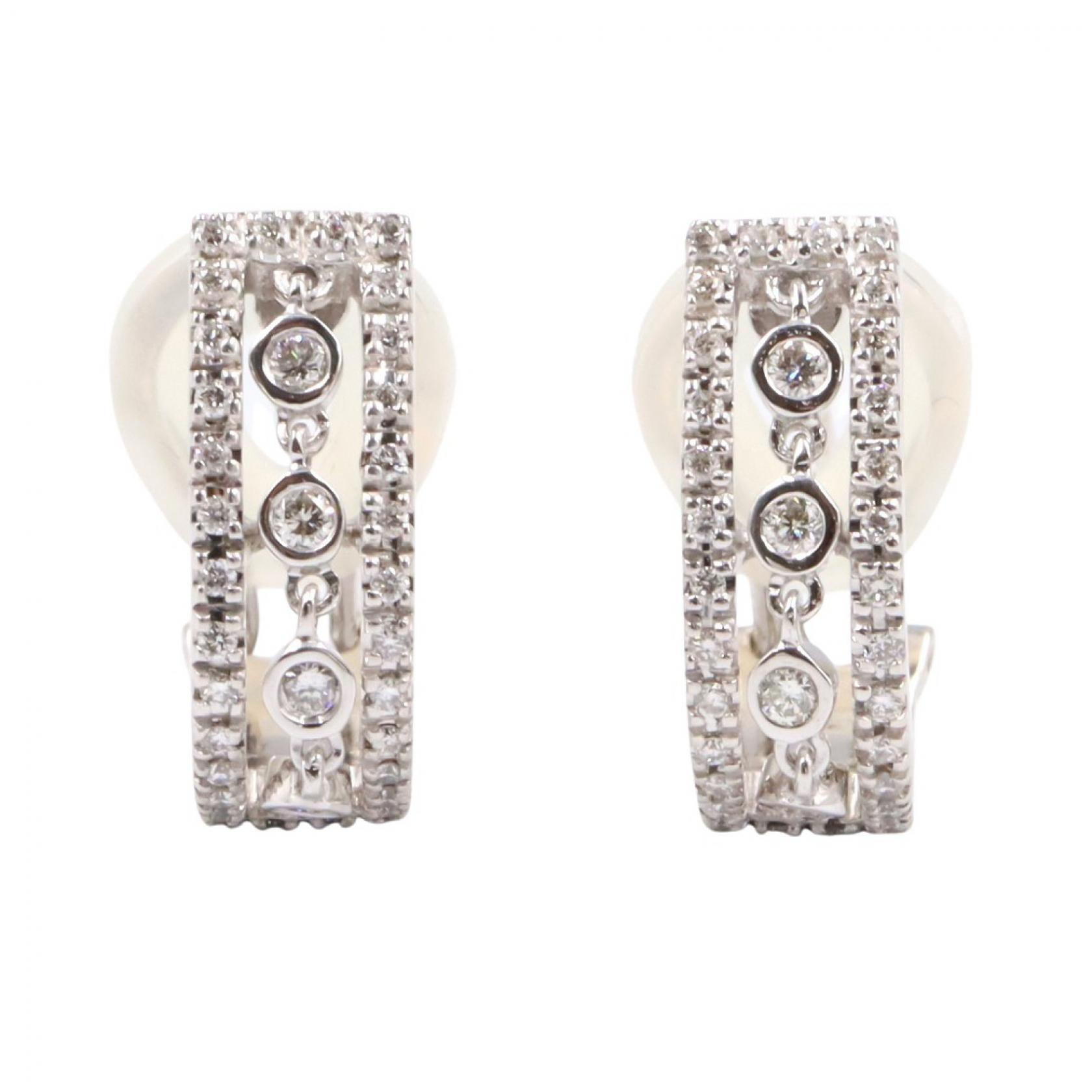 《全品5%クーポン×P5倍》ジュエリー JEWELRY ジュエリーマキ ダイヤモンド ピアス ピアス ジュエリー K18WG（ホワイトゴールド） ダイヤモンド レディース シルバー系 / クリア系 ｼﾞｭｴﾘｰﾏｷ 【中古】