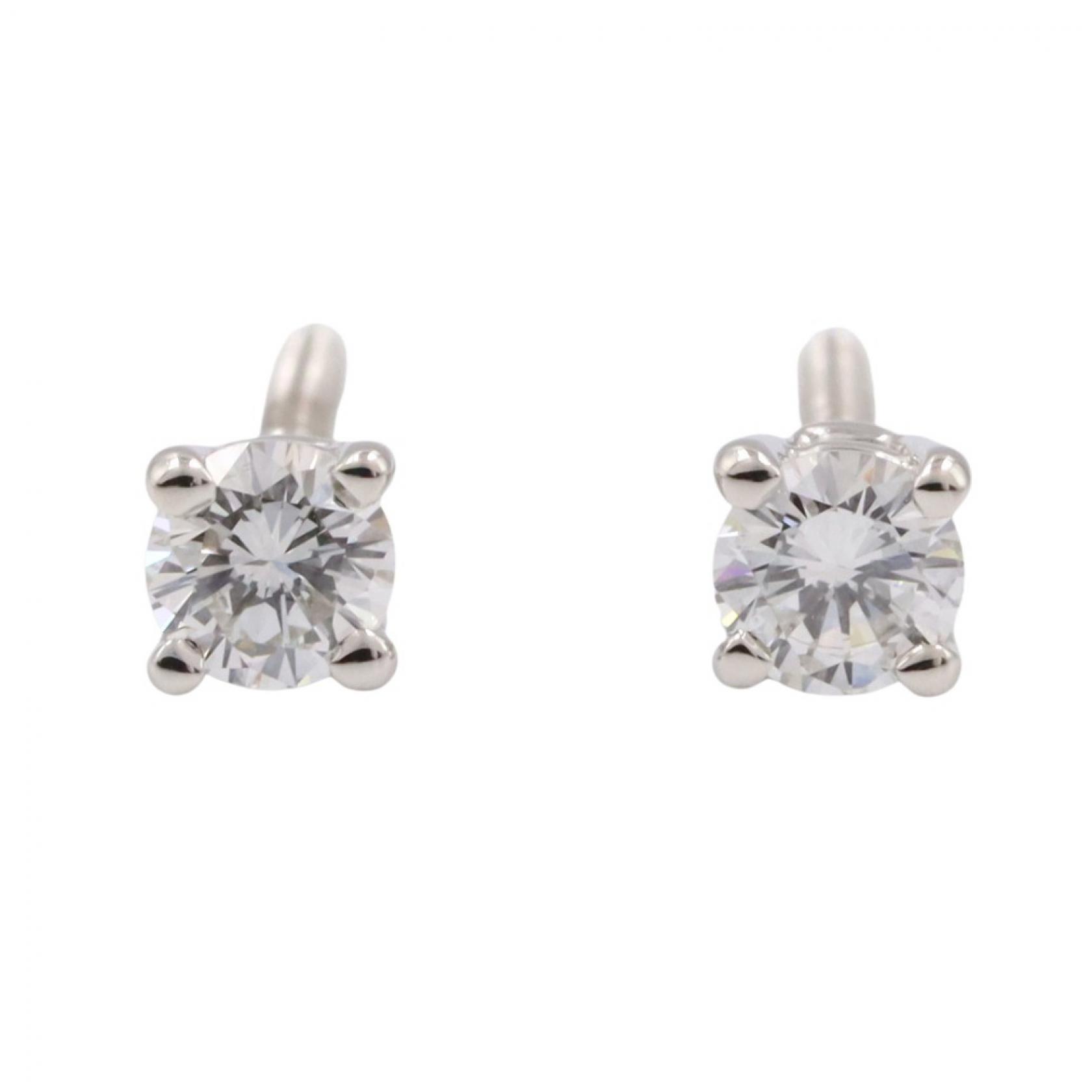 【SALE／1万円OFFクーポン】ティファニー TIFFANY＆CO ソリティアダイヤ ピアス ピアス ジュエリー Pt950プラチナ ダイヤモンド レディース シルバー系 / クリア系 【中古】