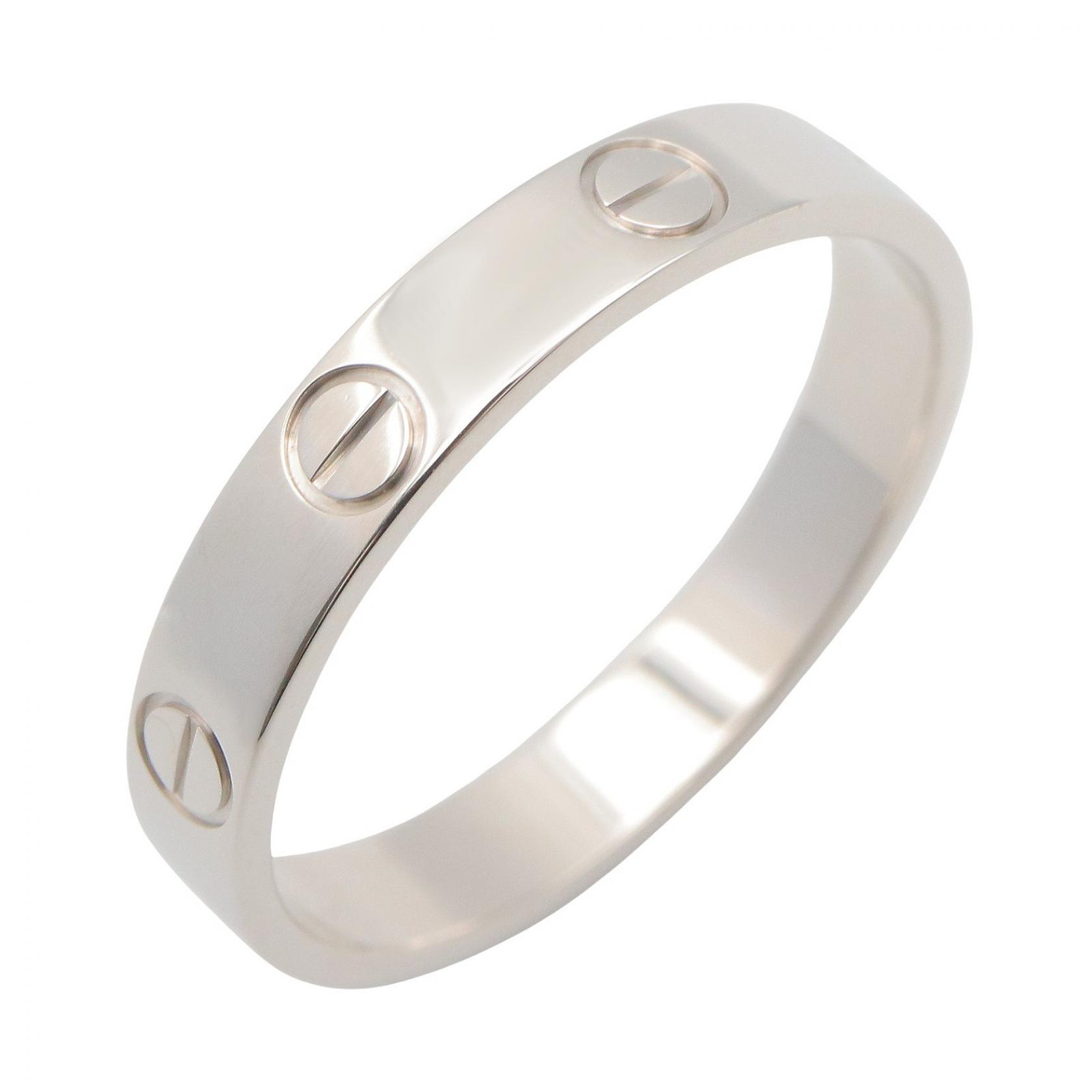 《全品5%クーポン×P5倍》カルティエ CARTIER ミニラブリング リング・指輪 ジュエリー K18WG（ホワイトゴールド） メンズ レディース シルバー系 B4085157 【中古】