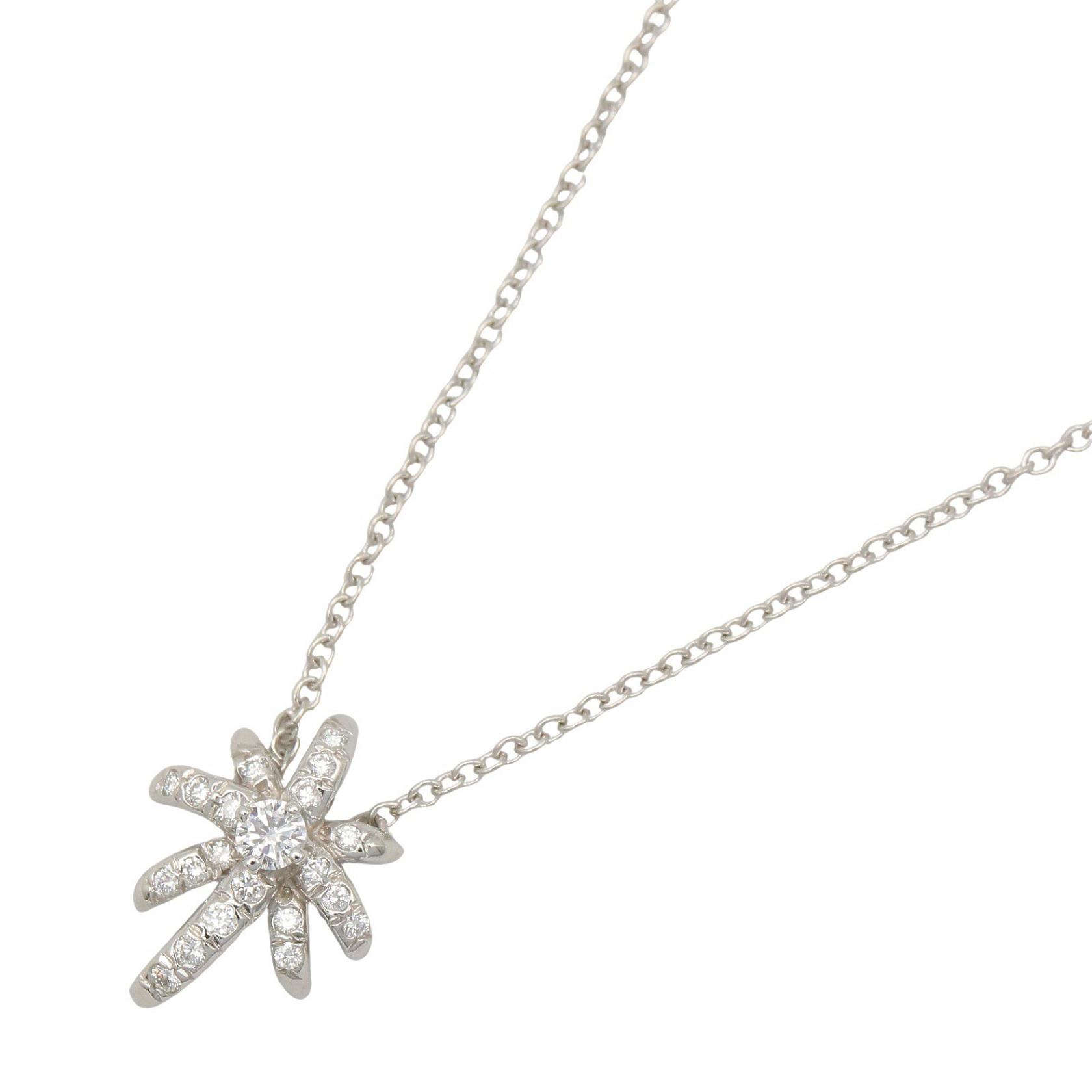 《全品5%クーポン×P5倍》ティファニー TIFFANY＆CO ファイヤーワークス ダイヤ ネックレス ネックレス ジュエリー Pt950プラチナ ダイヤモンド レディース クリア系 / シルバー系 【中古】 121,500円