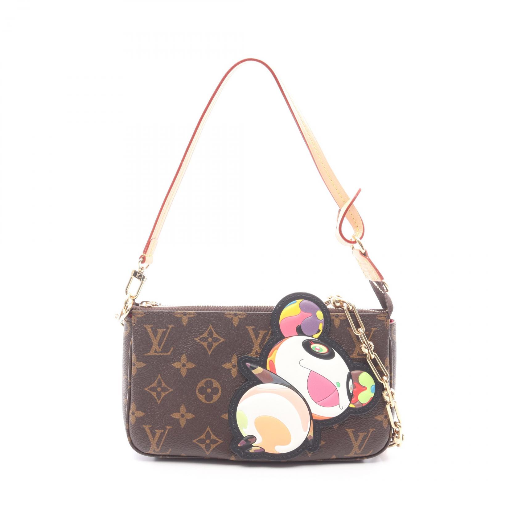 ≪10%OFFクーポン 7/19 20時～7/26 9:59≫ルイ・ヴィトン LOUIS VUITTON LV &times; TM ポシェットアクセソワール モノグラムパンダ 2WAY ハンドバッグ バッグ PVCコーティングキャンバス レザー レディース ブラウン系 / マルチカラー M13440 【中古】｜Mike Museum