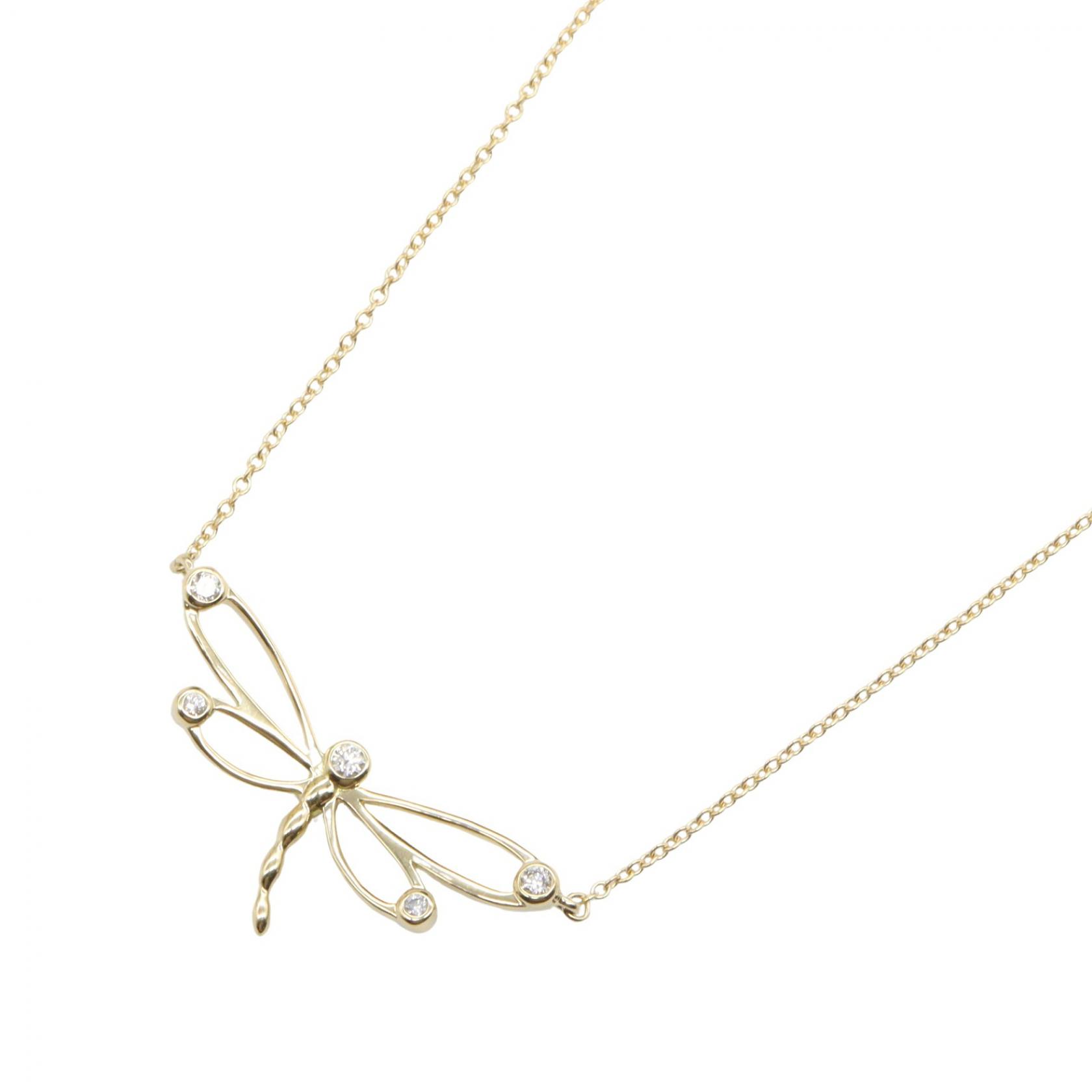【SALE／2万円OFFクーポン】ティファニー TIFFANY＆CO ドランゴンフライ ネックレス 5PD ネックレス ジュエリー K18（イエローゴールド） ダイヤモンド レディース ゴールド系 / クリア系 【中古】 116,000円