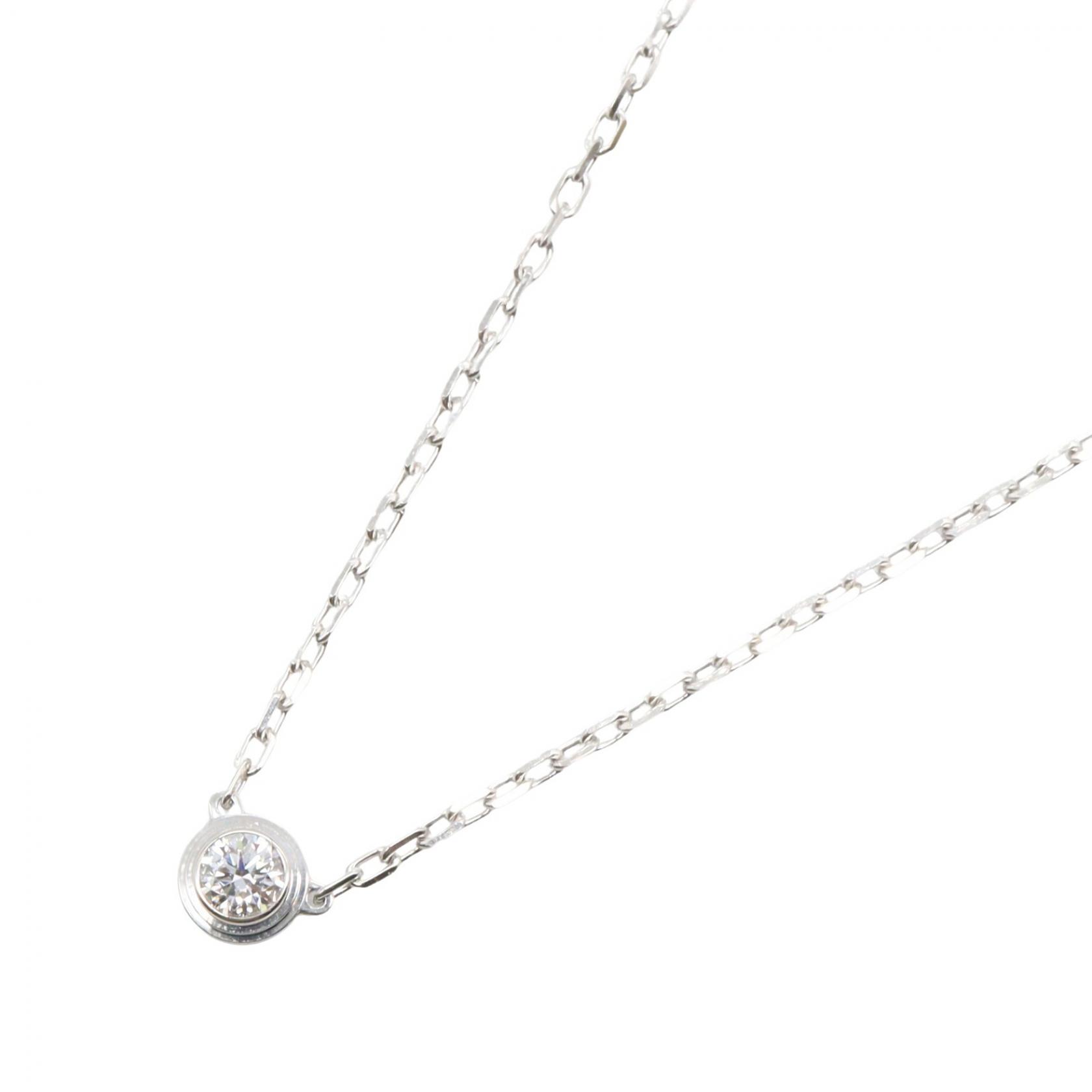【SALE／2万円OFFクーポン】カルティエ CARTIER ダムール SM ネックレス ネックレス ジュエリー K18WG（ホワイトゴールド） ダイヤモンド レディース シルバー系 / クリア系 【中古】