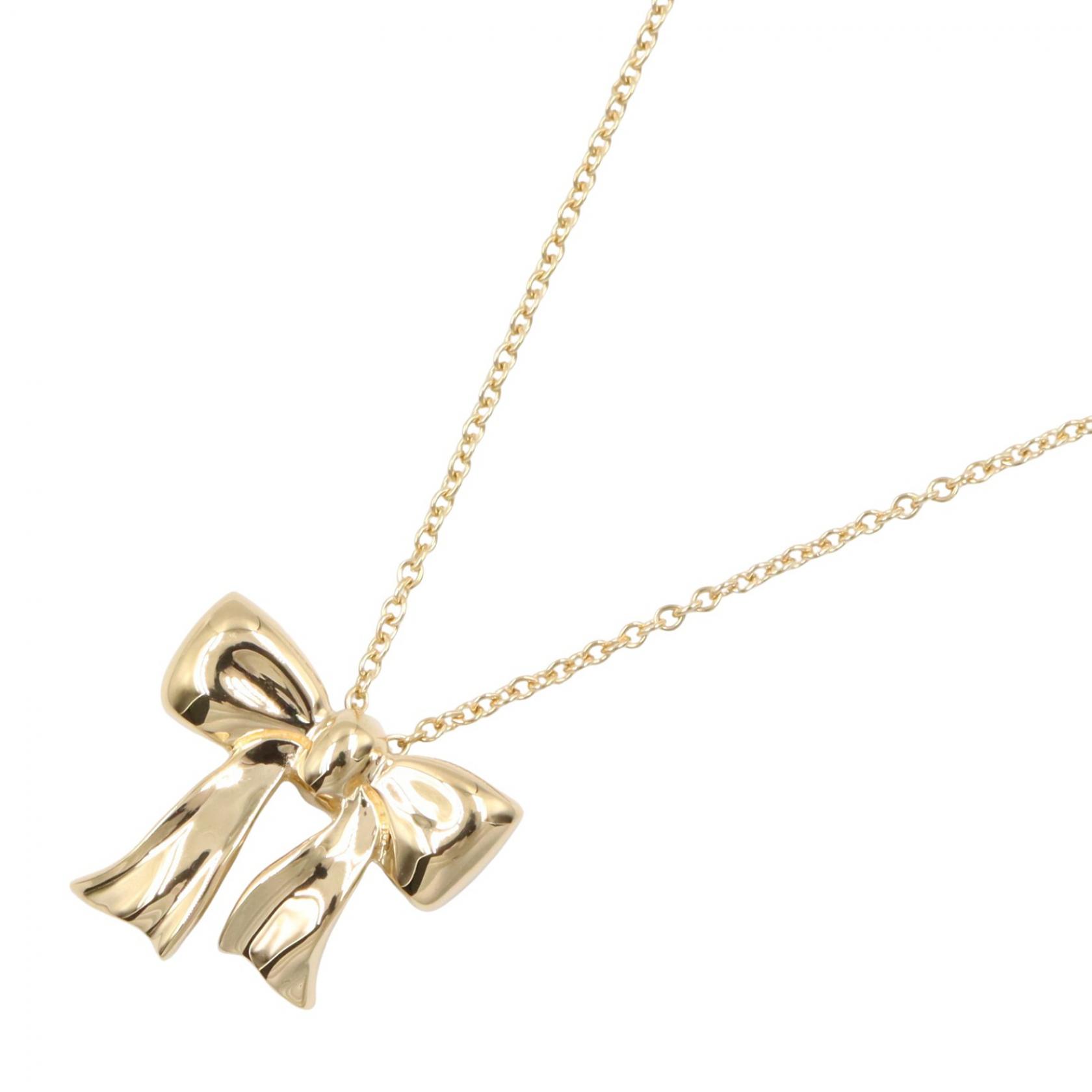 ≪10%OFFクーポン 7/19 20時～7/26 9:59≫ティファニー TIFFANY＆CO ブルー ボックスボウ ネックレス ネックレス ジュエリー K18（イエローゴールド） レディース ゴールド系 【中古】｜Mike Museum 90,750円