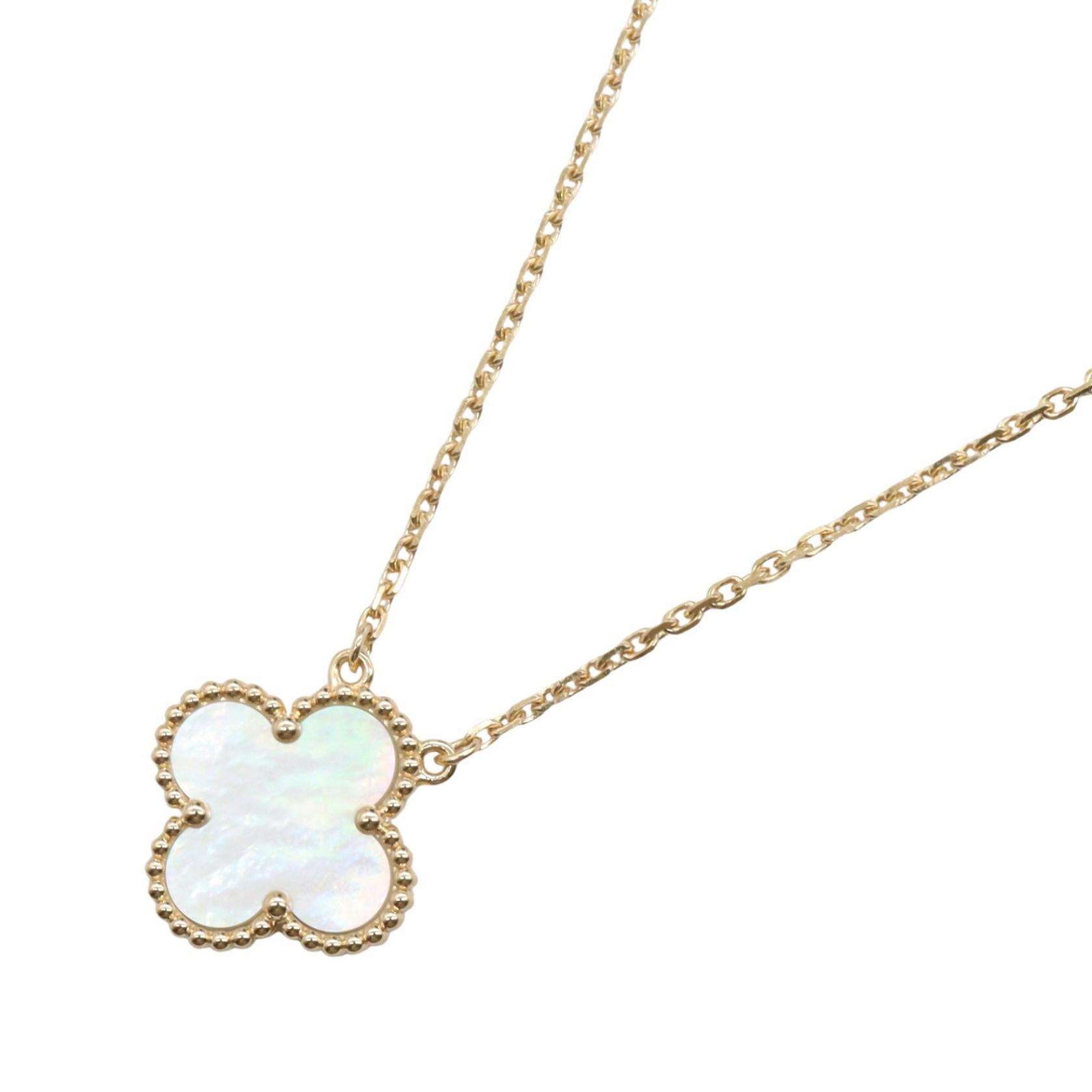 【SALE／10%OFFクーポン】ヴァンクリーフ＆アーペル Van Cleef & Arpels ヴィンテージアルハンブラ マザーオブパール ネックレス ネックレス ジュエリー K18（イエローゴールド） マザーオブパール レディース ゴールド系 / ホワイト系 【中古】