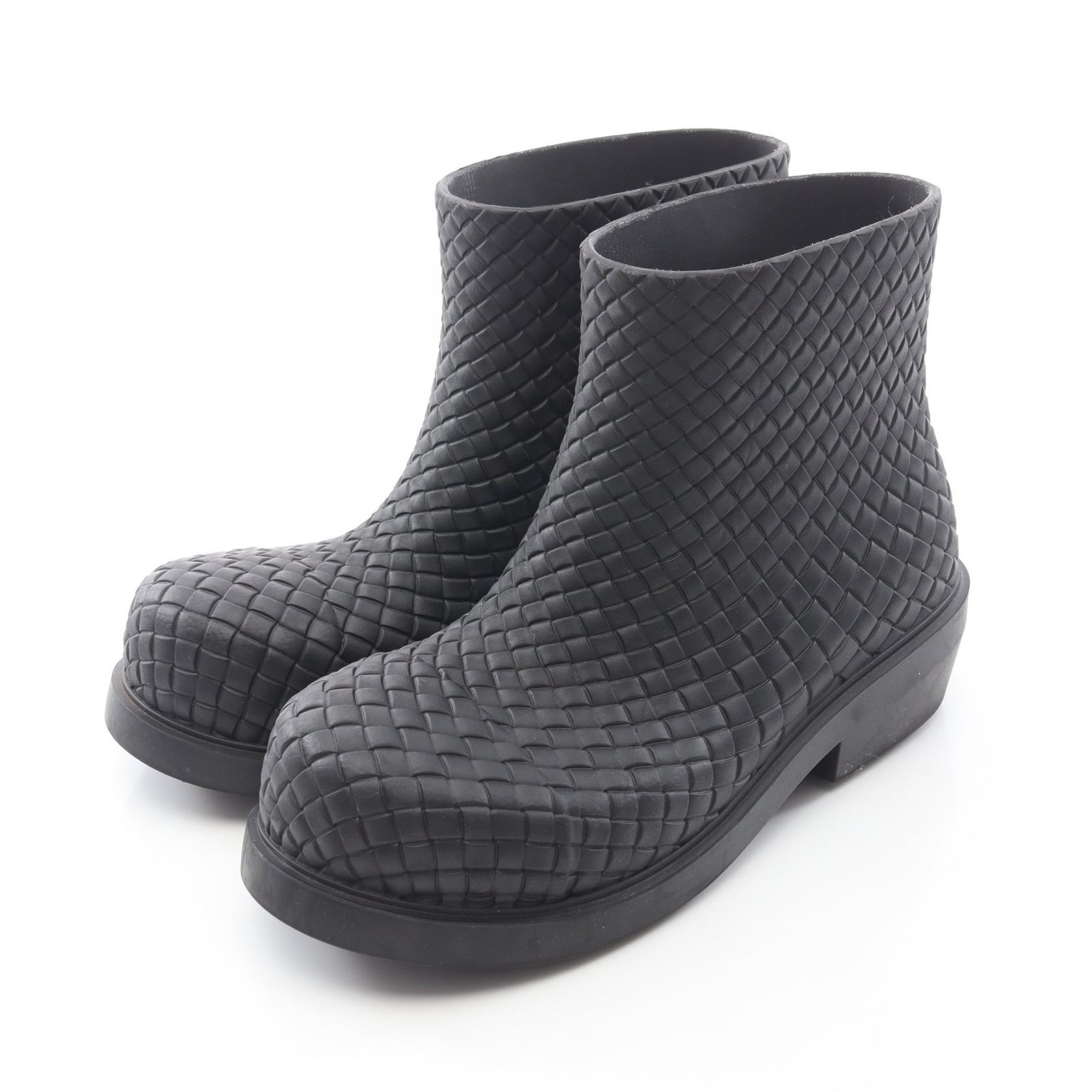 ボッテガヴェネタ BOTTEGA VENETA ファイヤーマン アンクル ブーツ 靴 ラバー メンズ ブラック系 763725 【中古】