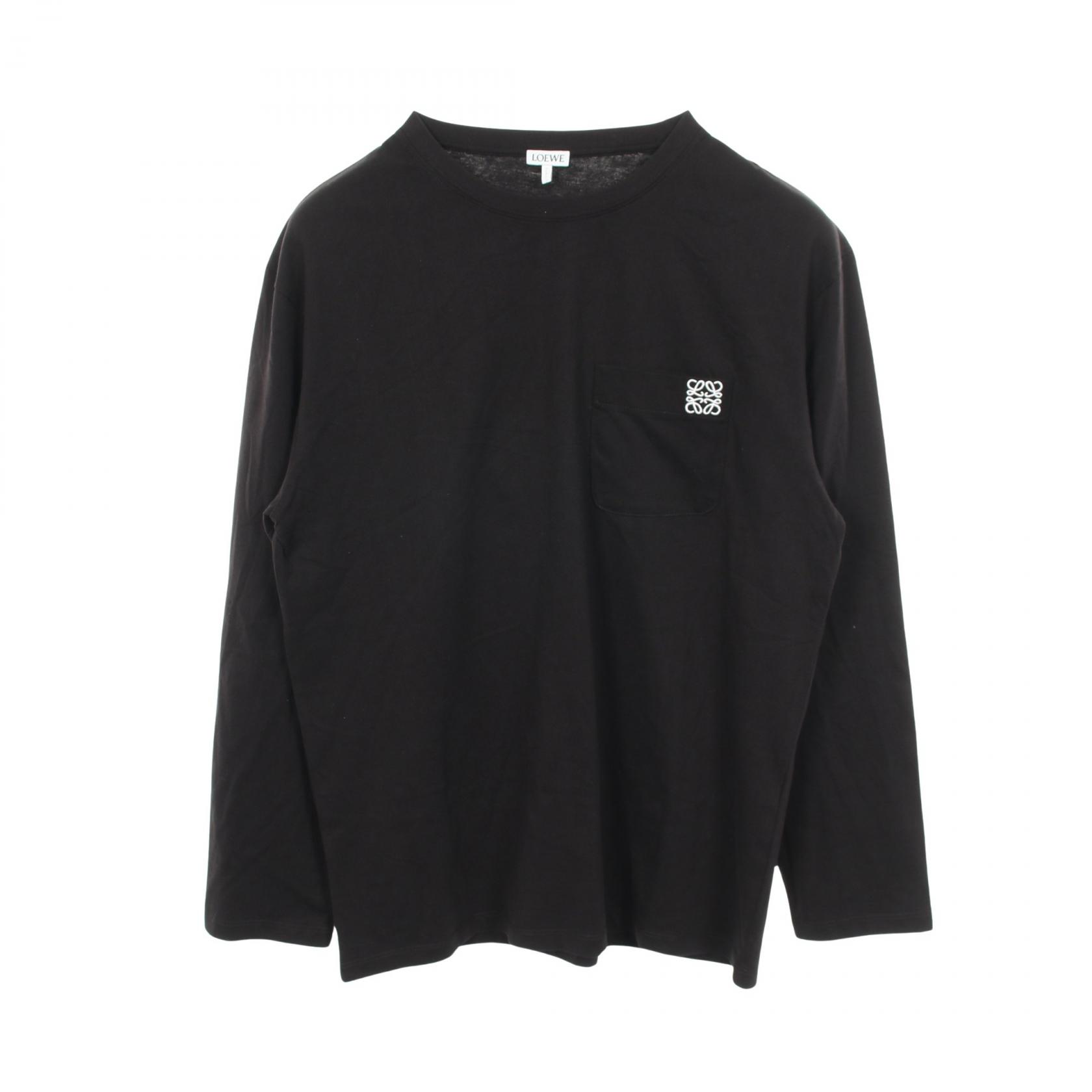 《全品5%クーポン×P5倍》ロエベ LOEWE アナグラム ポケット付き 長袖Tシャツ 衣料品 トップス コットン メンズ ブラック系 H526Y24J04 【中古】