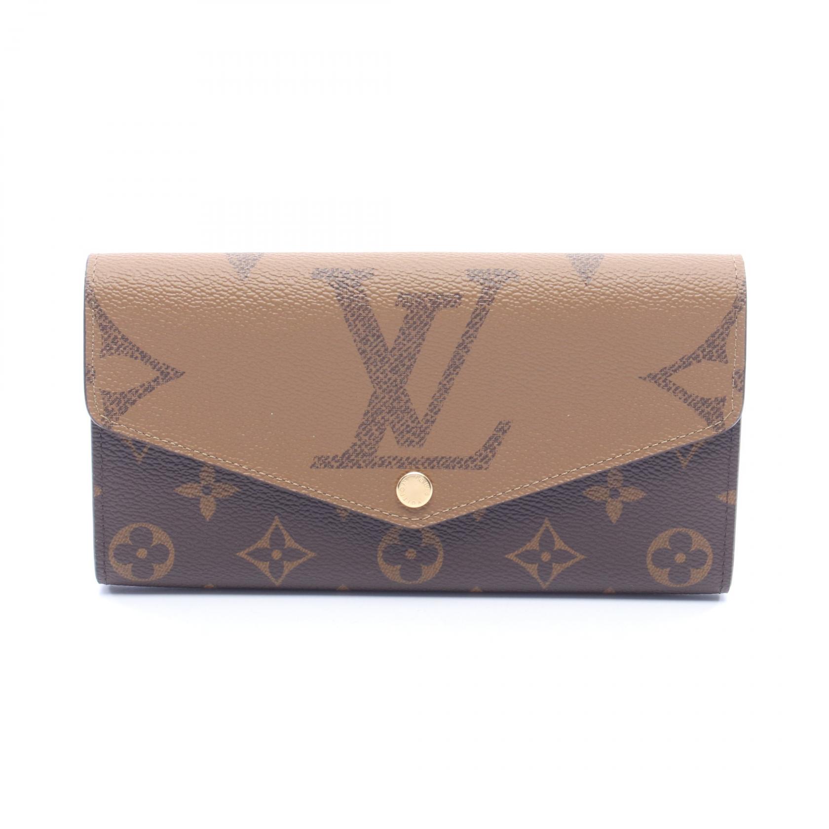 《全品5%クーポン×P5倍》ルイ・ヴィトン LOUIS VUITTON ポルトフォイユ サラ 二つ折り長財布 財布 PVCコーティングキャンバス モノグラム・ジャイアントリバース レディース ブラウン系 M80726 【中古】
