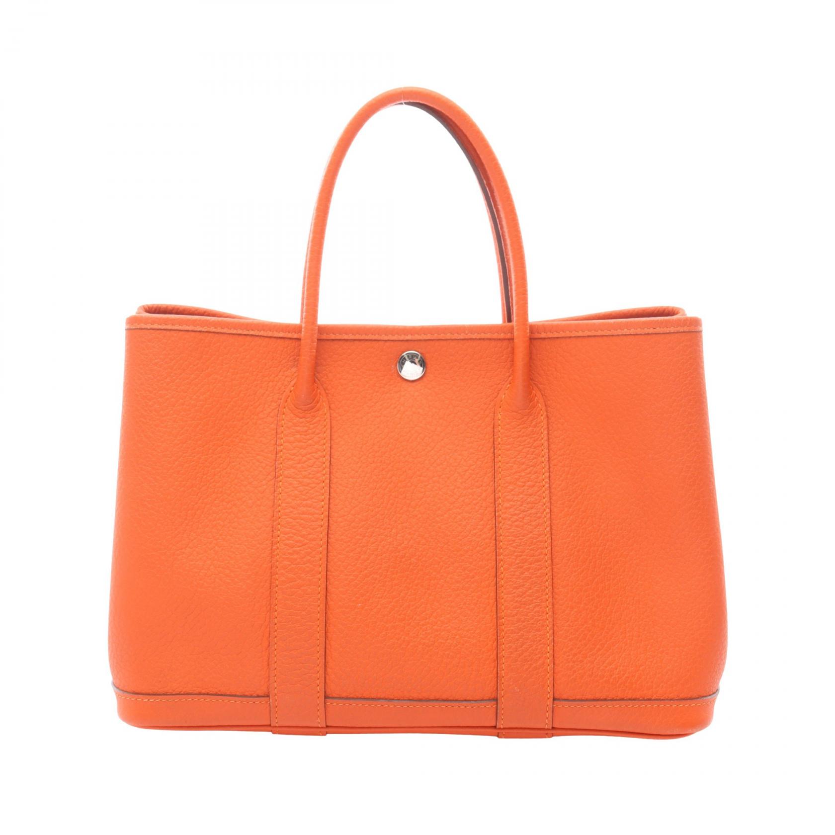 《全品5%クーポン×P5倍》エルメス HERMES ガーデンパーティTPM トートバッグ バッグ ヴァッシュカントリー ヴァッシュカントリー レディース オレンジ系 【中古】