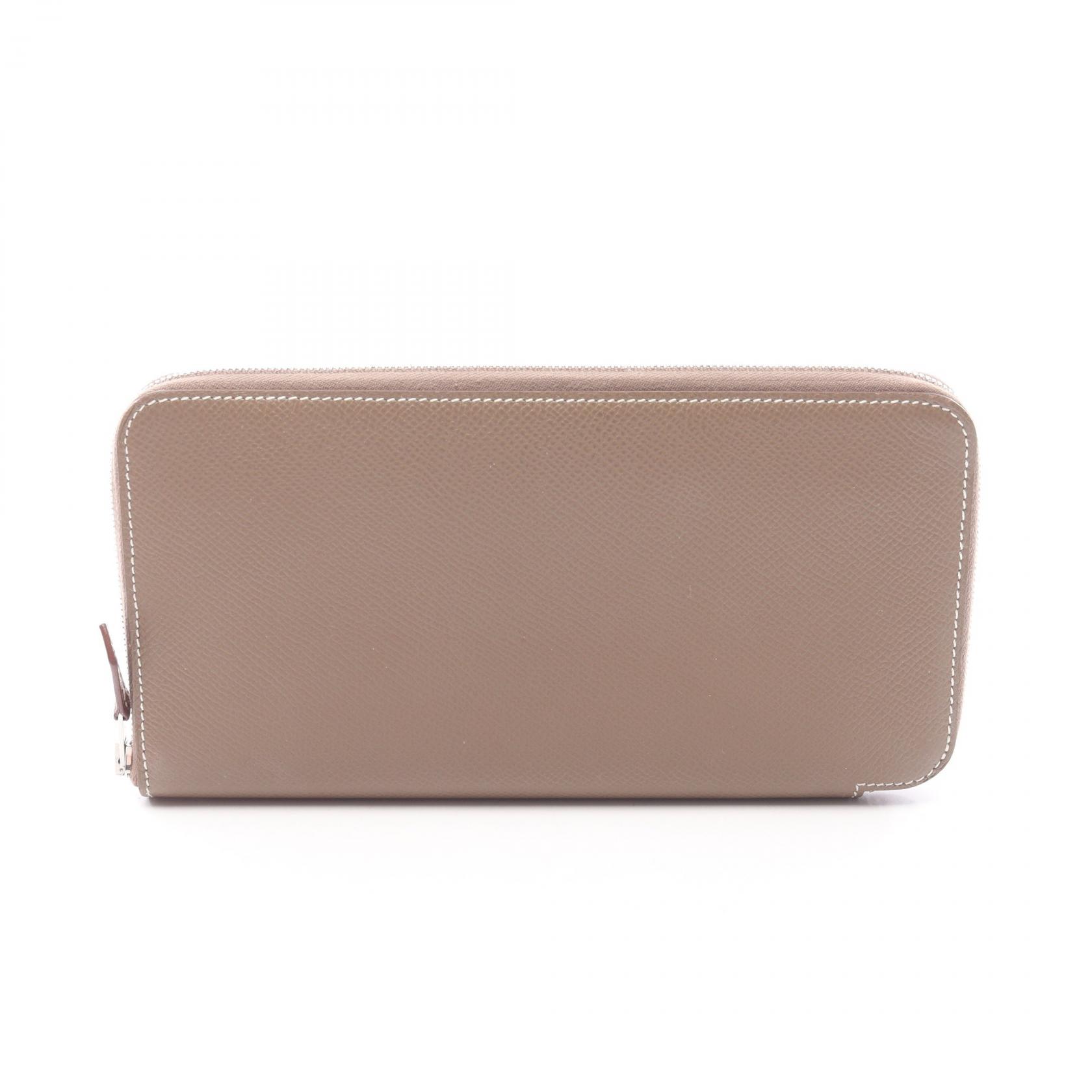 《全品5%クーポン×P5倍》エルメス HERMES アザップロング シルクイン ラウンド長財布 財布 レザー ヴォーエプソン レディース グレー系 【中古】