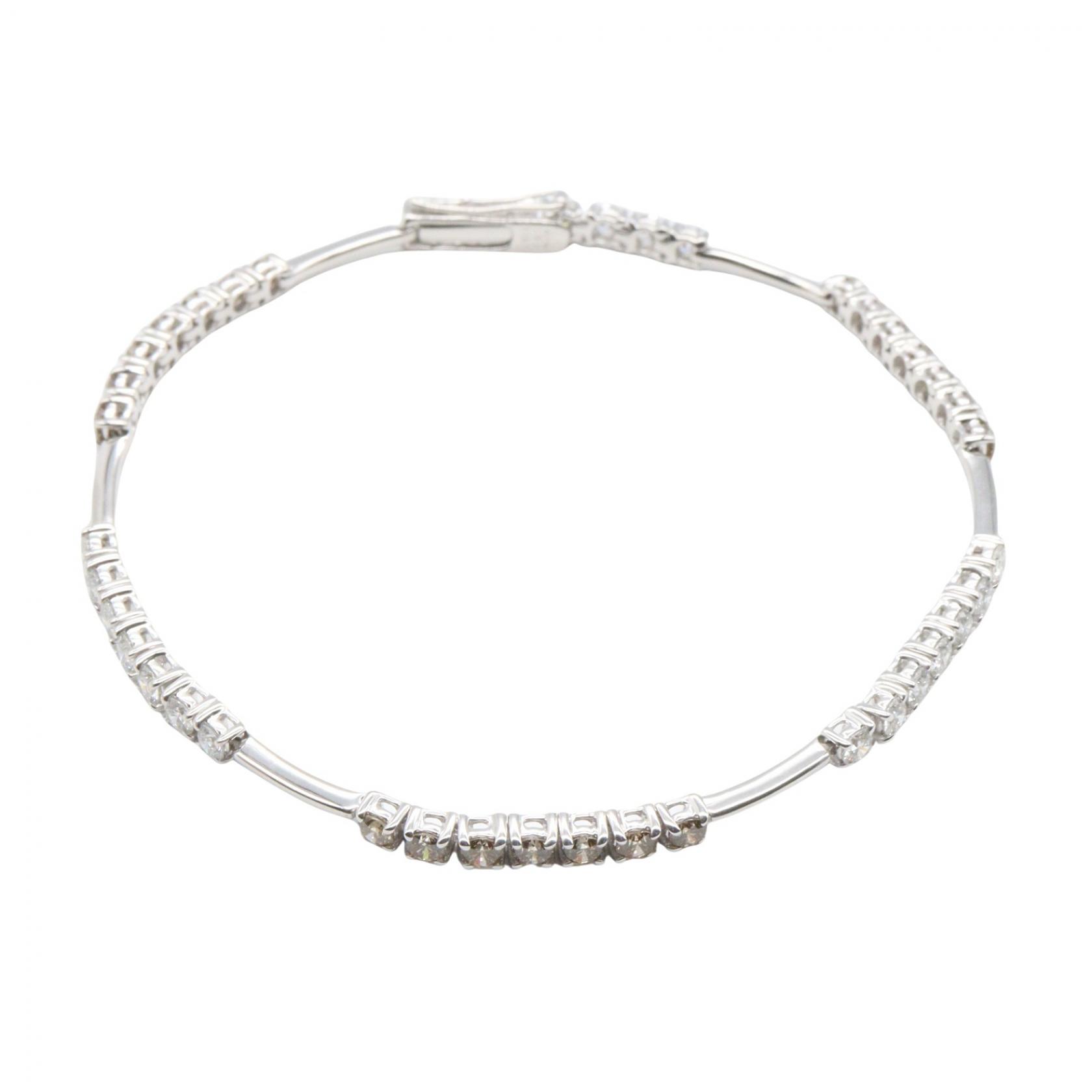 ≪10%OFFクーポン 7/19 20時～7/26 9:59≫ジュエリー JEWELRY ダイヤモンド ブレスレット ブレスレット アクセサリー K18WG（ホワイトゴールド） ダイヤモンド レディース シルバー系 / クリア系 / ブラウン系 ﾀﾞｲﾔ 7.7g 【中古】｜Mike Museum