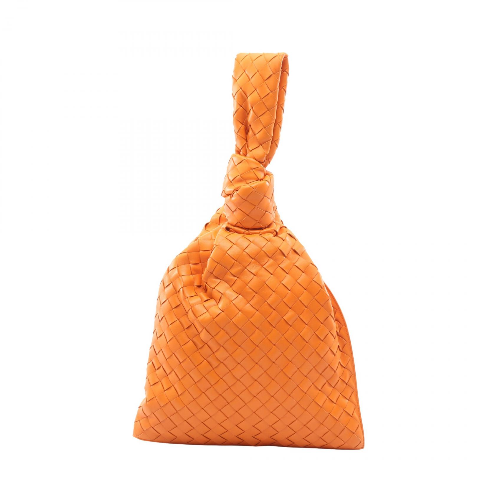 ボッテガヴェネタ BOTTEGA VENETA BVツイスト イントレチャート ハンドバッグ バッグ レザー レディース オレンジ系 607964 【中古】