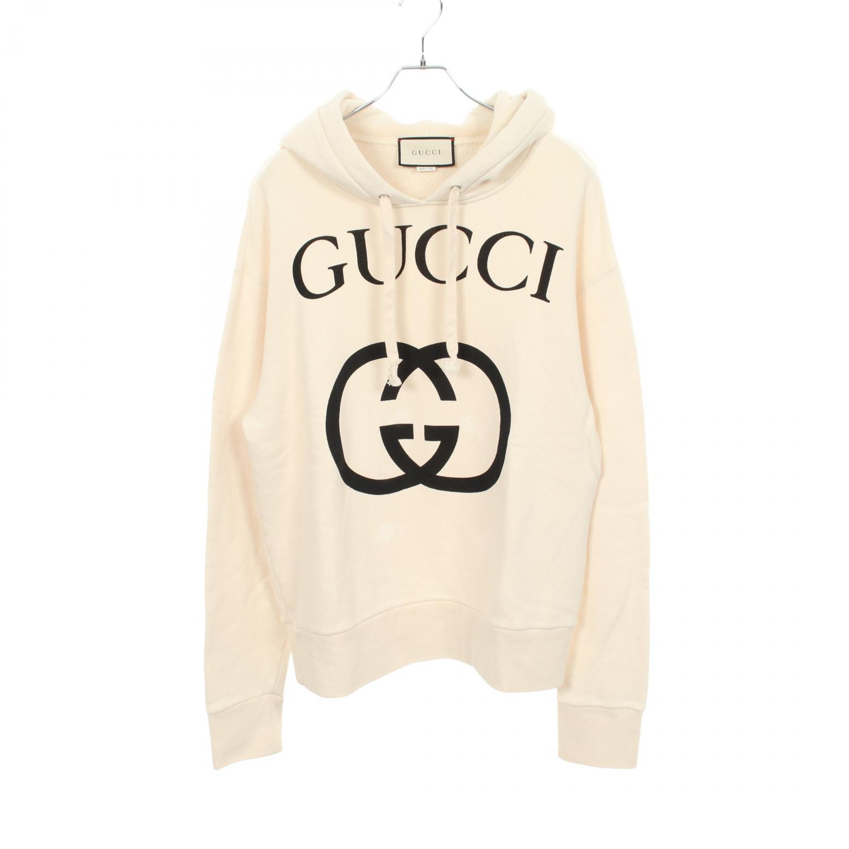 ≪10%OFFクーポン 7/19 20時～7/26 9:59≫グッチ GUCCI インターロッキングG パーカー 衣料品 トップス コットン メンズ アイボリー系 475374 【中古】｜Mike Museum