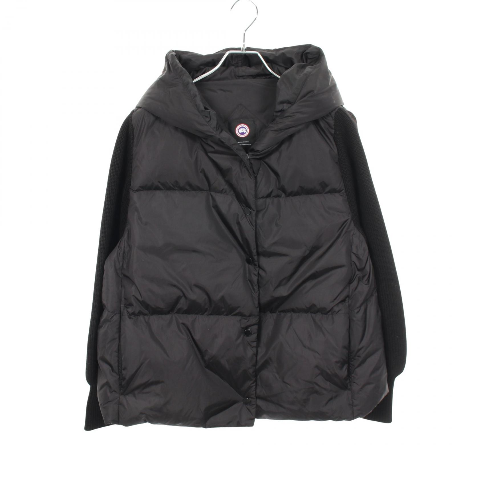 カナダグース CANADA GOOSE ハイブリッジ アストリア ニット フーディージャケット フード付き ダウンジャケット 衣料品 アウター ウール ナイロン メンズ ブラック系 【中古】