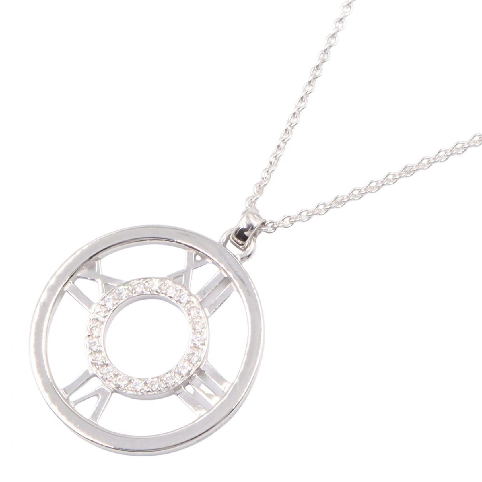 ≪10%OFFクーポン 7/19 20時～7/26 9:59≫ティファニー TIFFANY＆CO アトラス ダイヤ ネックレス ネックレス ジュエリー K18WG（ホワイトゴールド） ダイヤモンド レディース シルバー系 / クリア系 【中古】｜Mike Museum