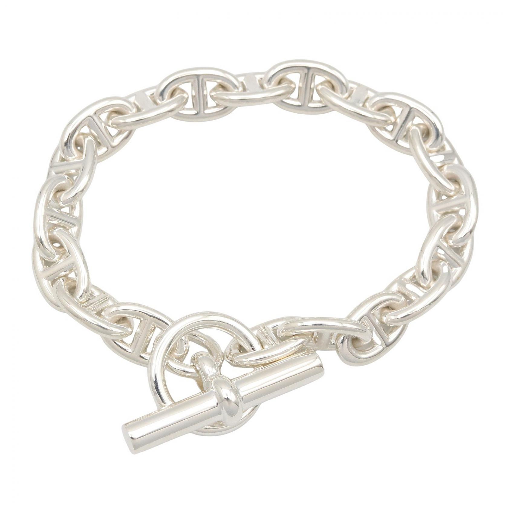 ≪10%OFFクーポン 7/19 20時~7/26 9:59≫エルメス HERMES シェーヌダンクル PM 19コマ ブレスレット ブレスレット アクセサリー シルバー925 メンズ レディース シルバー系 【中古】|Mike Museum