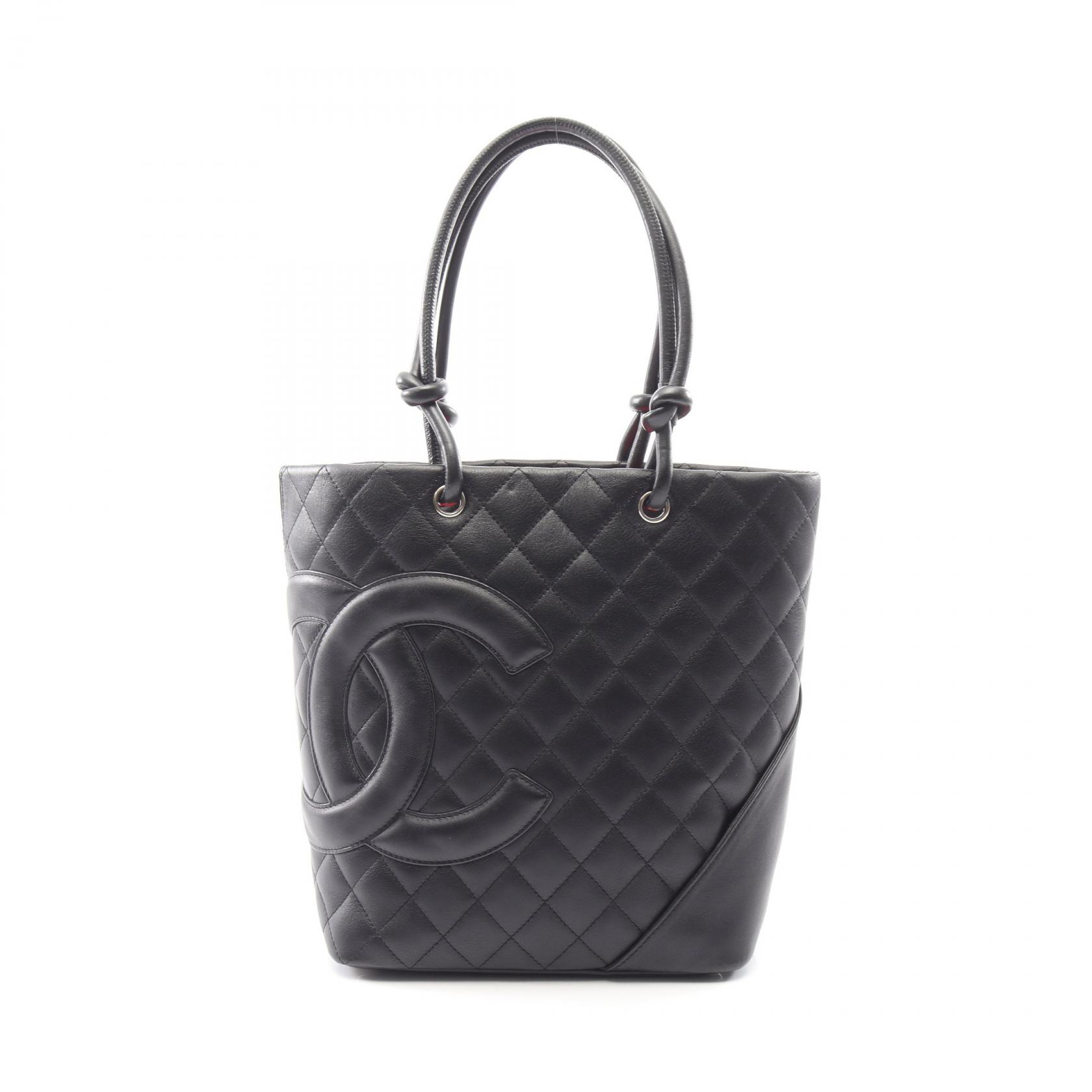 シャネル CHANEL カンボンライン ミディアム トートバッグ バッグ レザー レディース ブラック系 A25167 【中古】 198,500円