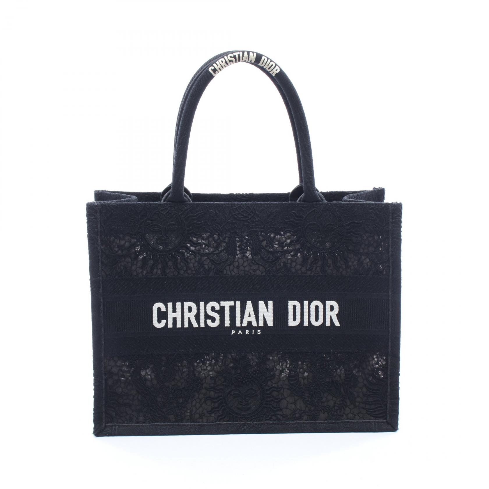 ディオール Dior BOOK TOTE ブックトート ミディアム トートバッグ バッグ ジャガード レディース ブラック系 M1296ZECY-M911 【中古】