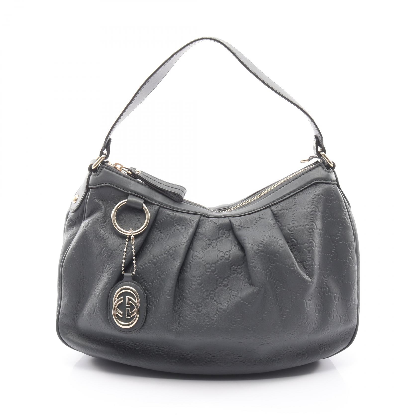 グッチ GUCCI スーキー グッチシマ ショルダーバッグ バッグ レザー レディース グレー系 364843 【中古】
