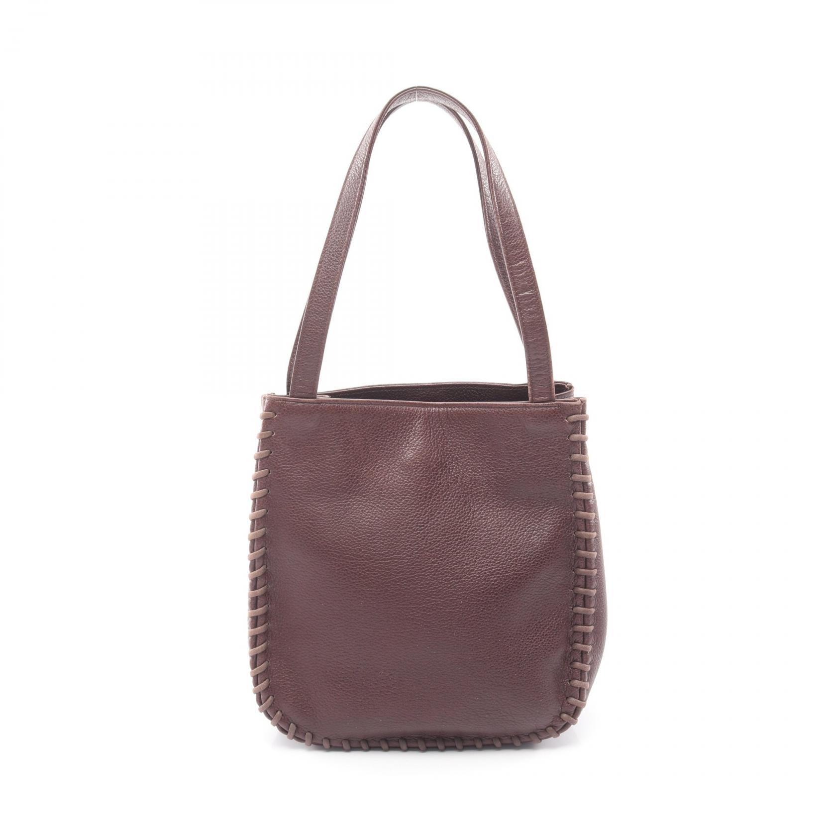 ≪20%OFFクーポン 7/19 20時～7/26 9:59≫イヴ・サンローラン YVES SAINT LAURENT ハンドバッグ バッグ レザー レディース ボルドー系 【中古】｜Mike Museum