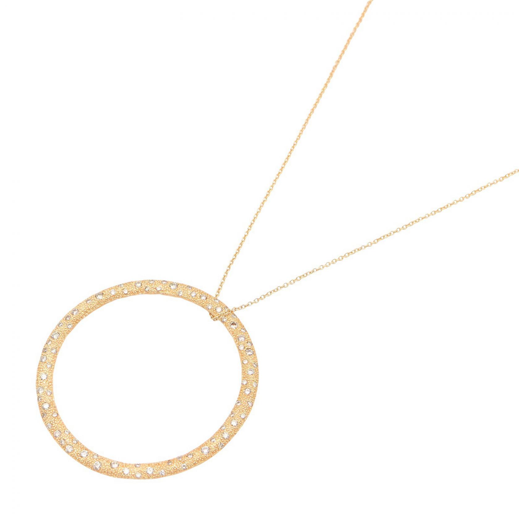 ≪10%OFFクーポン 7/19 20時～7/26 9:59≫ティファニー TIFFANY＆CO ダイヤ ハマードサークル ラージ ネックレス ネックレス ジュエリー K18（イエローゴールド） ダイヤモンド レディース クリア系 / ゴールド系 【中古】｜Mike Museum