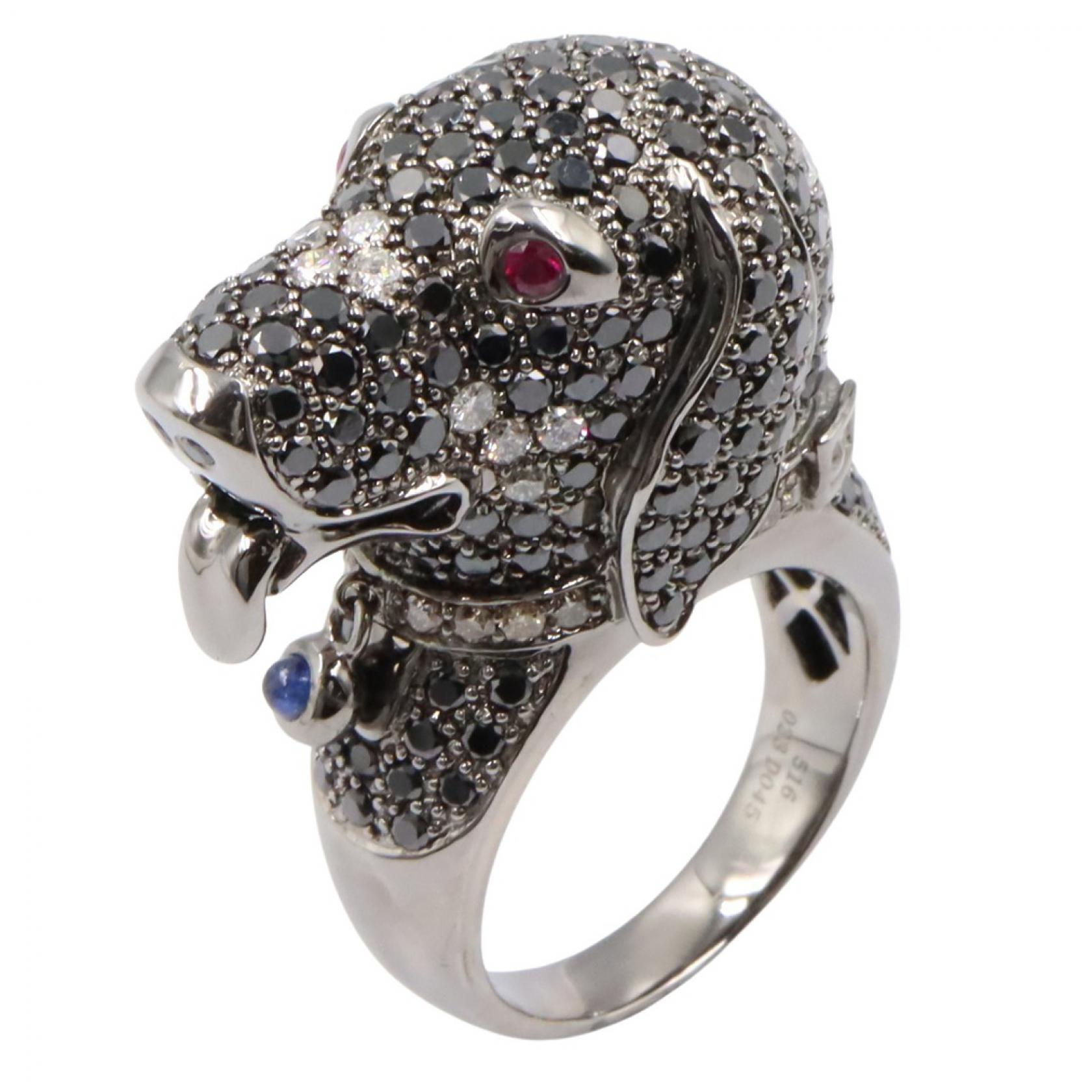 ≪10%OFFクーポン 7/19 20時~7/26 9:59≫ジュエリー JEWELRY ダイヤモンド ルビー リング リング・指輪 ジュエリー K18WG(ホワイトゴールド) ダイヤモンド ルビー メンズ レディース シルバー系 / ブラック系 / レッド系 ルビー 21.2g 【中古】|Mike Museum