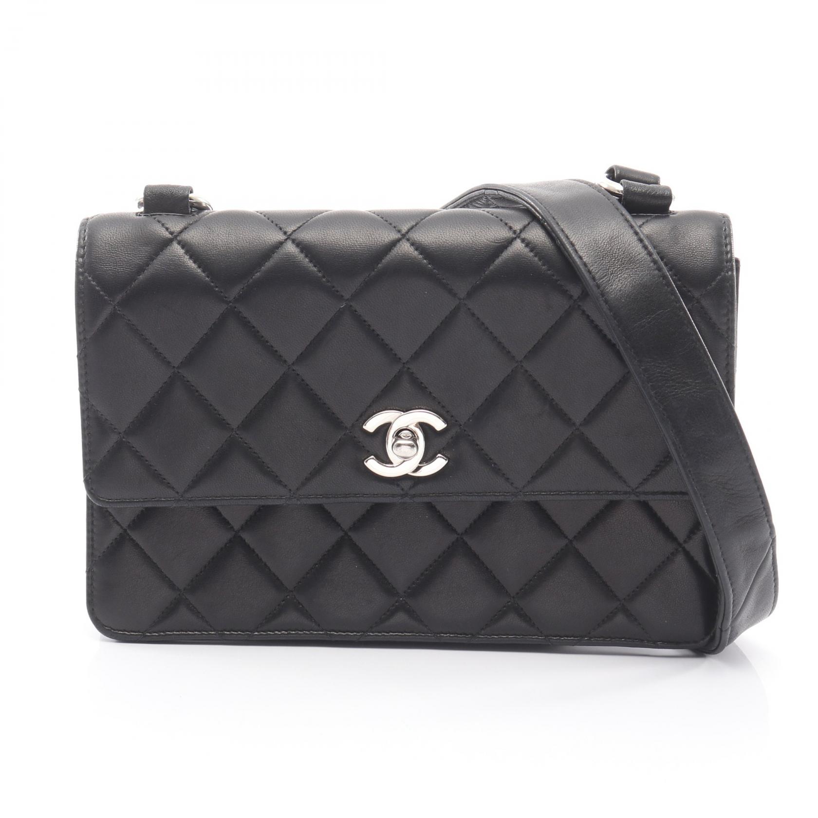≪15%OFFクーポン 7/19 20時～7/26 9:59≫シャネル CHANEL マトラッセ ショルダーバッグ バッグ ラムスキン（羊革） レディース ブラック系 【中古】｜Mike Museum
