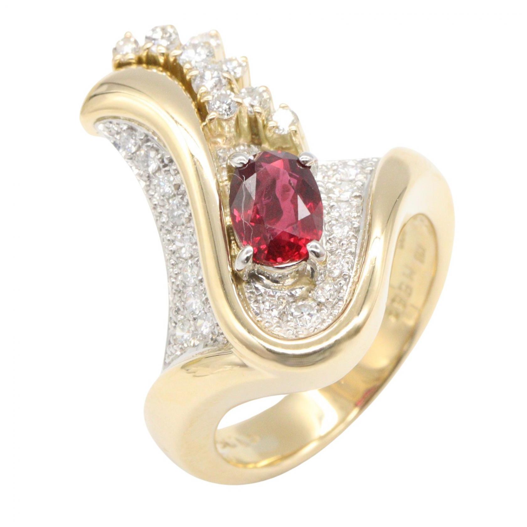 ≪10%OFFクーポン 7/19 20時～7/26 9:59≫ジュエリー JEWELRY タイ産 ルビー ダイヤモンド リング リング・指輪 ジュエリー Pt900プラチナ K18（イエローゴールド） ルビー / ダイヤモンド レディース シルバー系 / ゴールド系 / レッド系 / クリア系 ﾙﾋﾞｰ 12.8 【中古】｜Mike Museum 247,500円