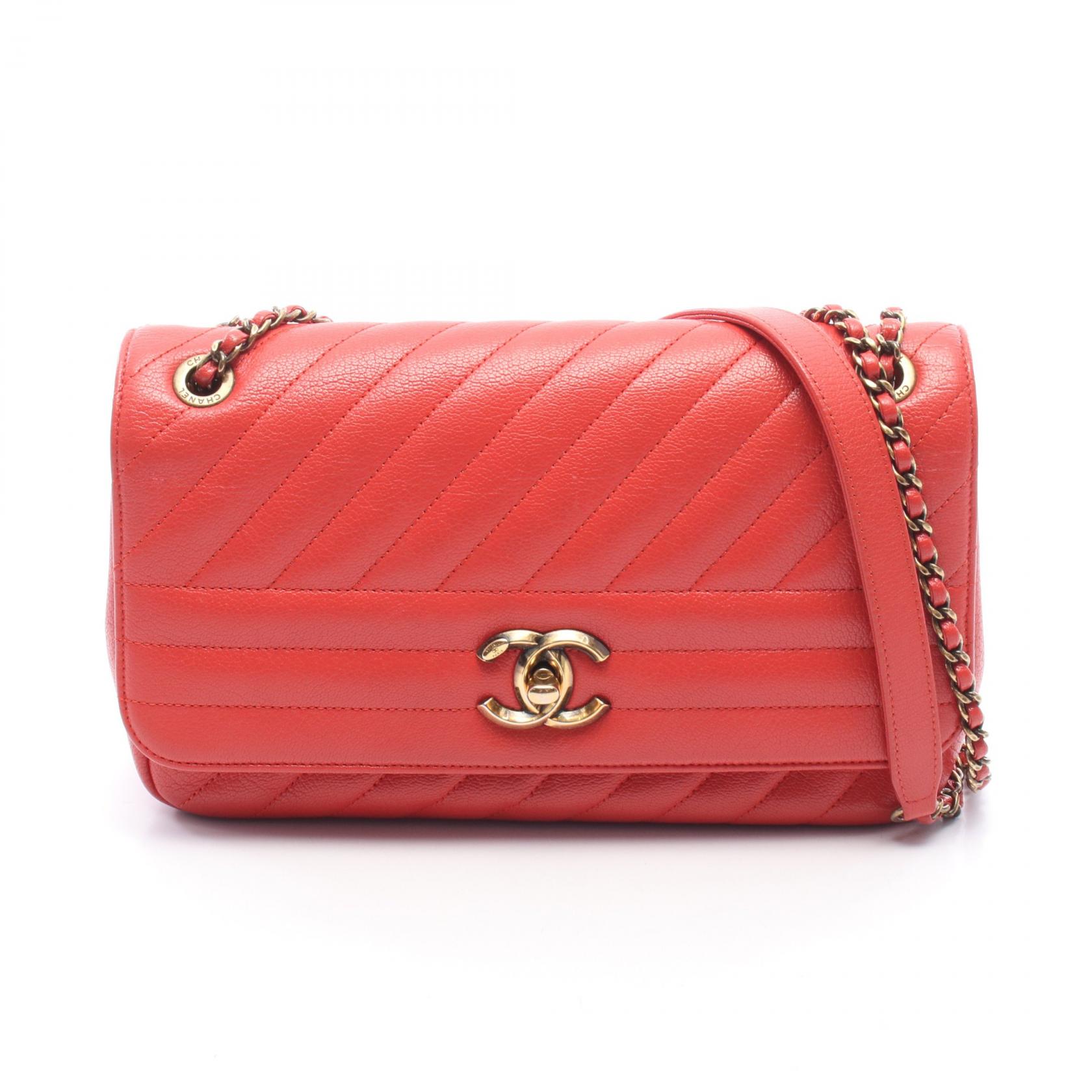 ≪15%OFFクーポン 7/19 20時～7/26 9:59≫シャネル CHANEL マドモアゼル ショルダーバッグ バッグ レザー レディース レッド系 【中古】｜Mike Museum