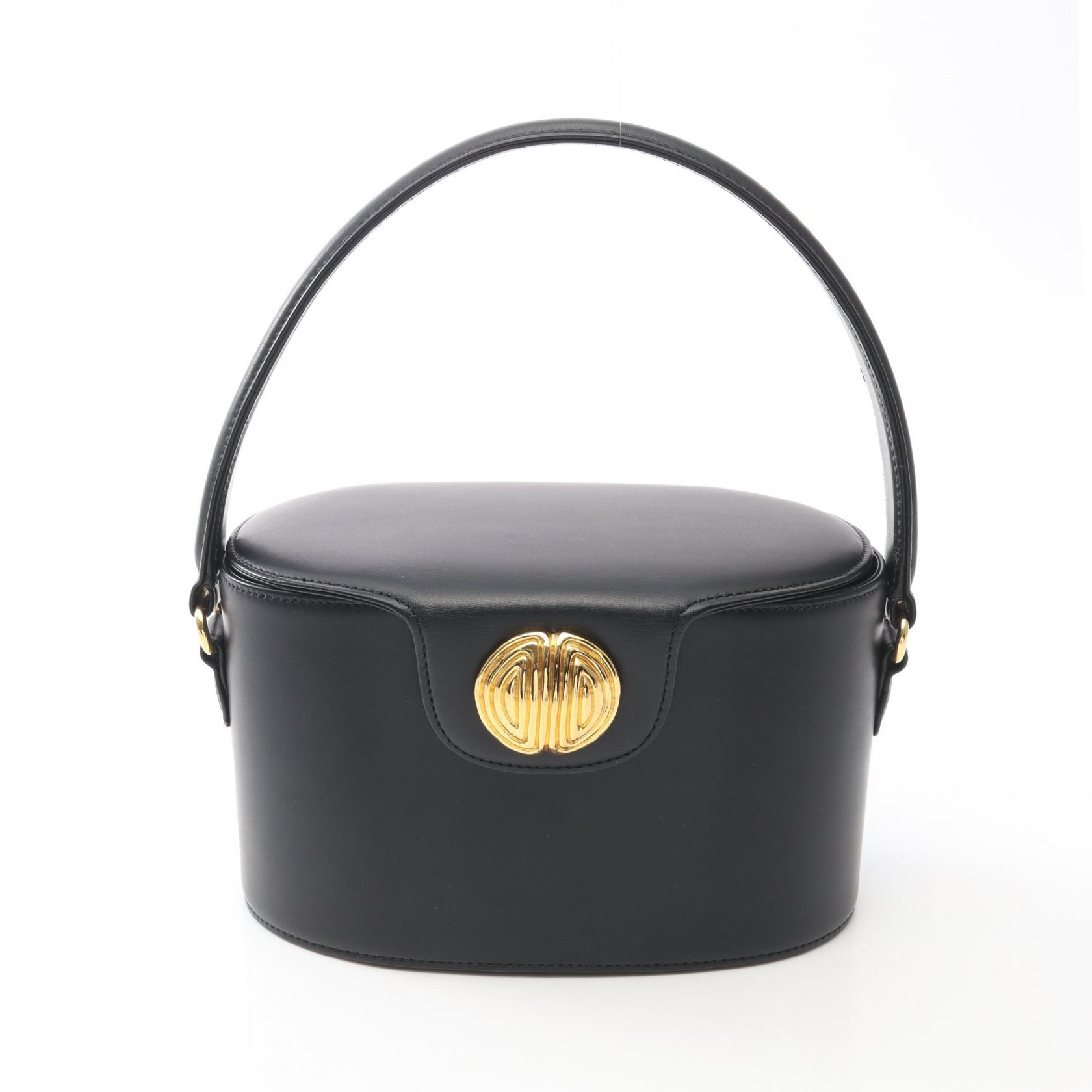 ≪15%OFFクーポン 7/19 20時～7/26 9:59≫ジバンシィ GIVENCHY ゴールド金具 ヴィンテージ バニティバッグ ハンドバッグ バッグ レザー レディース ブラック系 【中古】｜Mike Museum