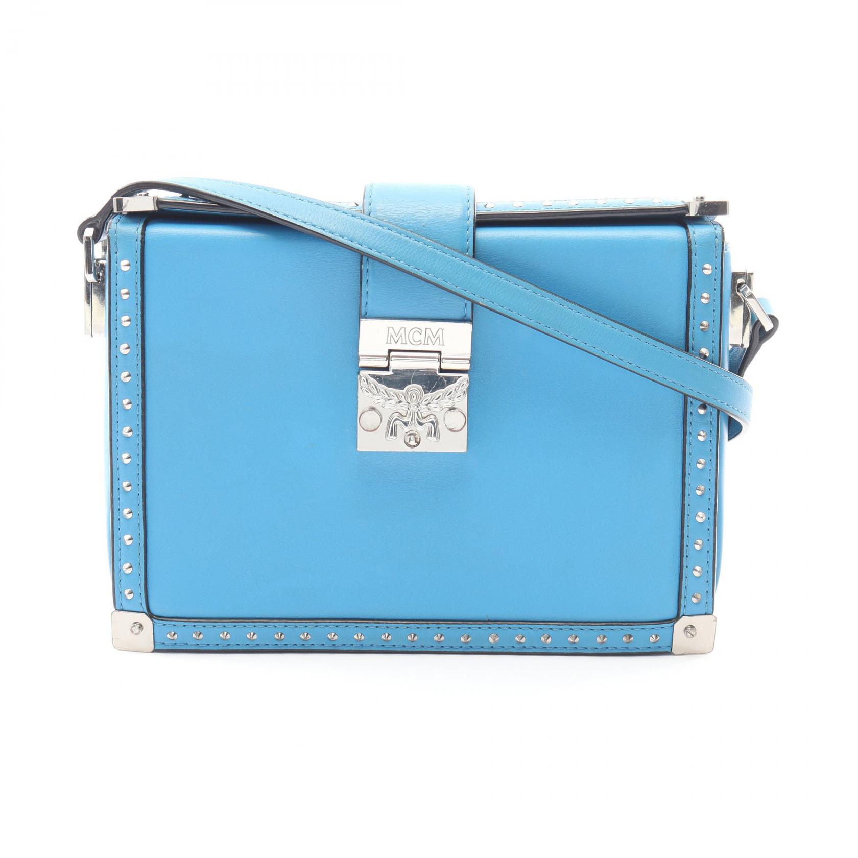 ≪2千円OFFクーポン 7/19 20時~7/26 9:59≫エム・シー・エム MCM ショルダーバッグ バッグ レザー レディース ブルー系 【中古】|Mike Museum