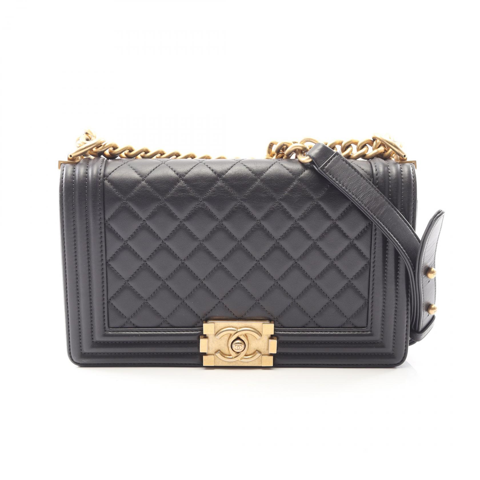 ≪15%OFFクーポン 7/19 20時～7/26 9:59≫シャネル CHANEL ボーイシャネル ショルダーバッグ バッグ ラムスキン（羊革） レディース グレー系 A67086 【中古】｜Mike Museum