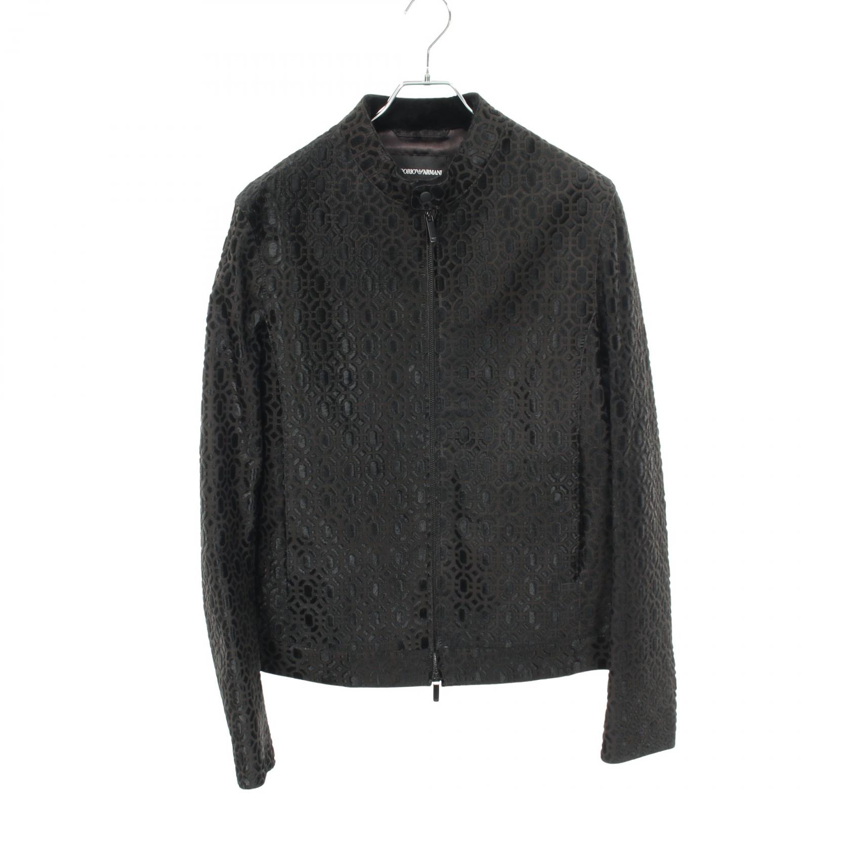 エンポリオ・アルマーニ Emporio Armani 総柄 ジップアップ 衣料品 アウター レザー ハラコ メンズ ブラック系 Z1R09PZ1P16 【中古】｜Mike Museum