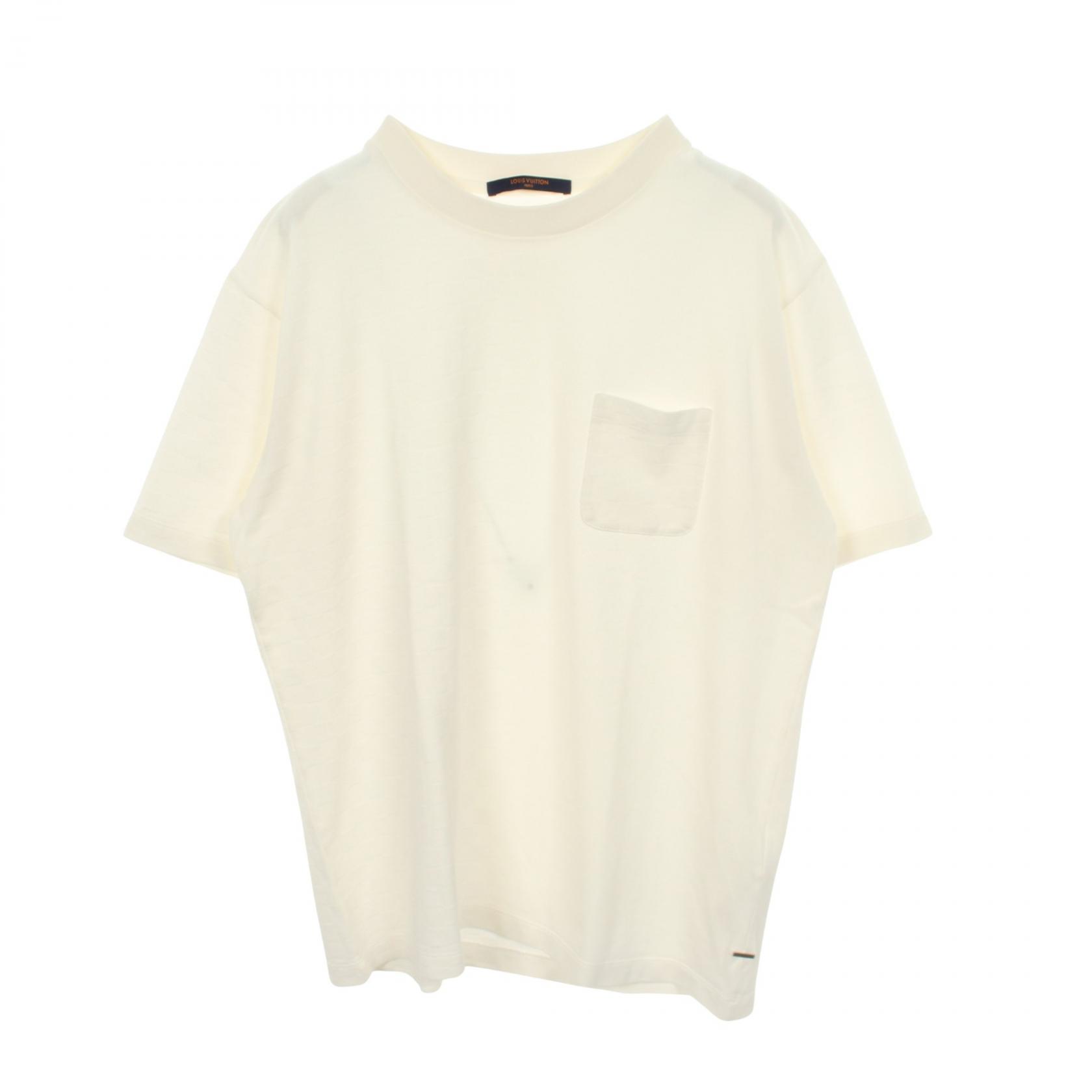 ルイ・ヴィトン LOUIS VUITTON ハーフダミエ ポケット 鹿の子 クルーネック 半袖Tシャツ 衣料品 トップス コットン メンズ ホワイト系 【中古】｜Mike Museum