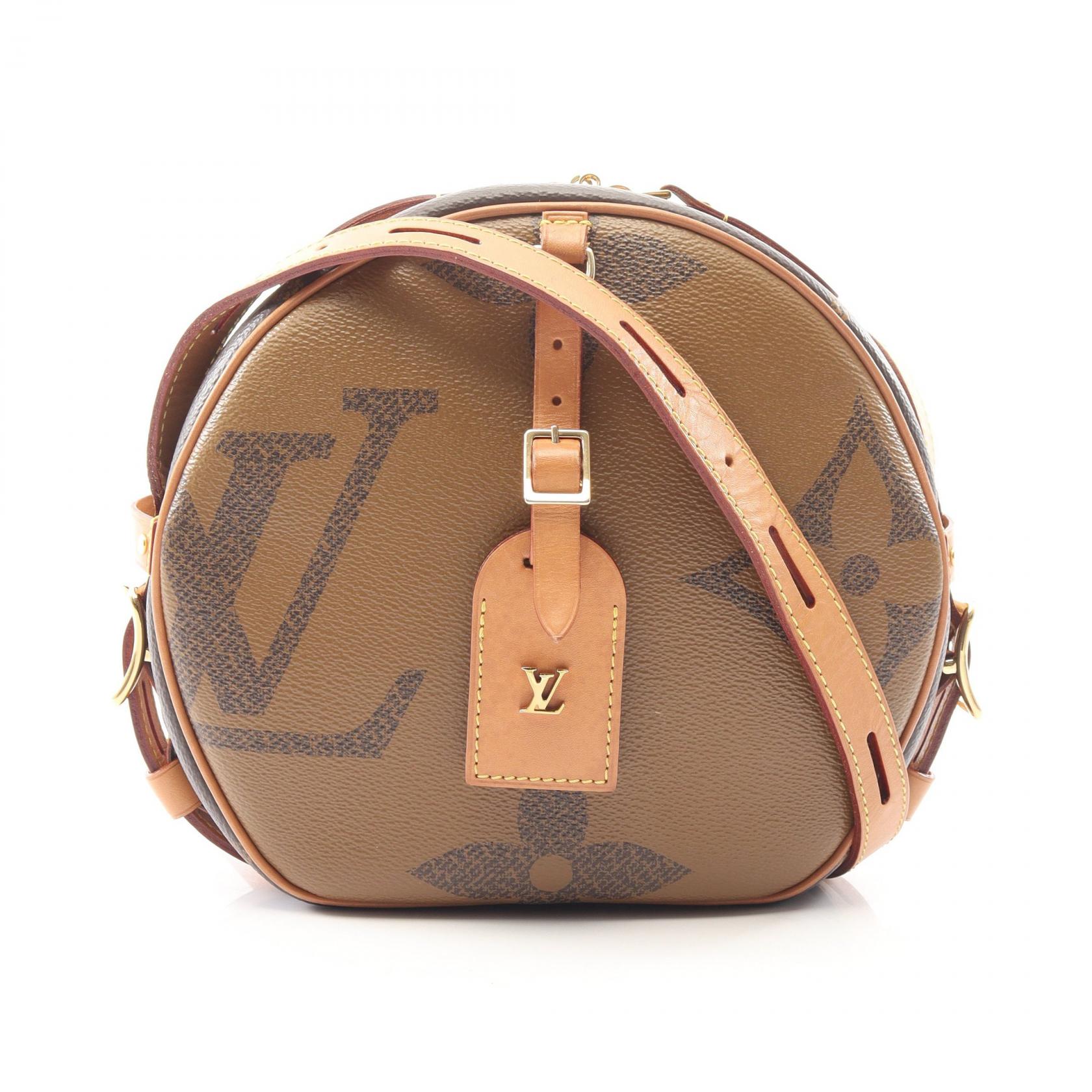 ≪15%OFFクーポン 7/19 20時～7/26 9:59≫ルイ・ヴィトン LOUIS VUITTON ボワット シャポー スープル ショルダーバッグ バッグ PVCコーティングキャンバス レザー モノグラム・ジャイアントリバース レディース ブラウン系 M44604 【中古】｜Mike Museum