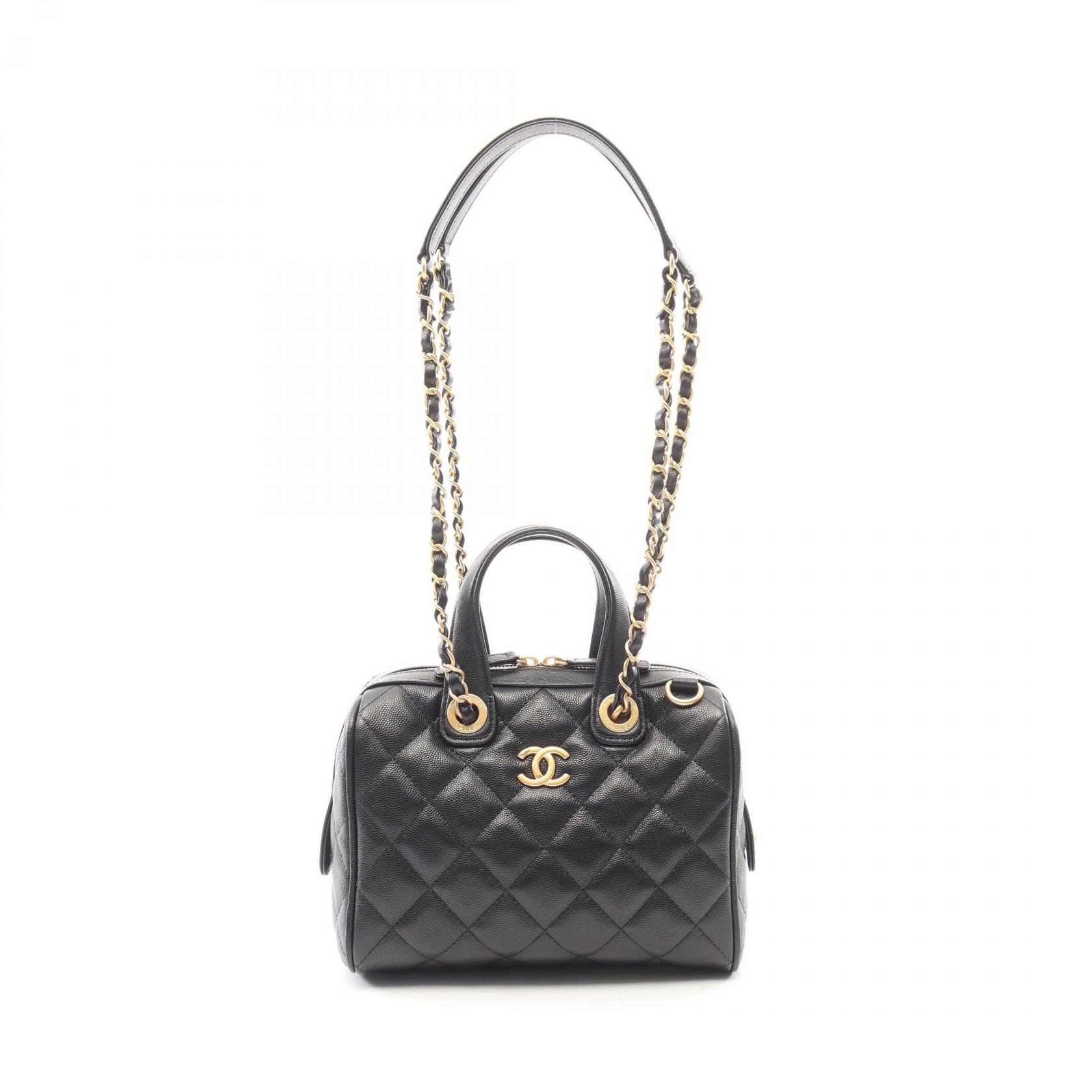 ≪15%OFFクーポン 7/19 20時~7/26 9:59≫シャネル CHANEL マトラッセ ミニボストンバッグ 2WAY ショルダーバッグ バッグ キャビア レディース ブラック系 AS5578 【中古】|Mike Museum