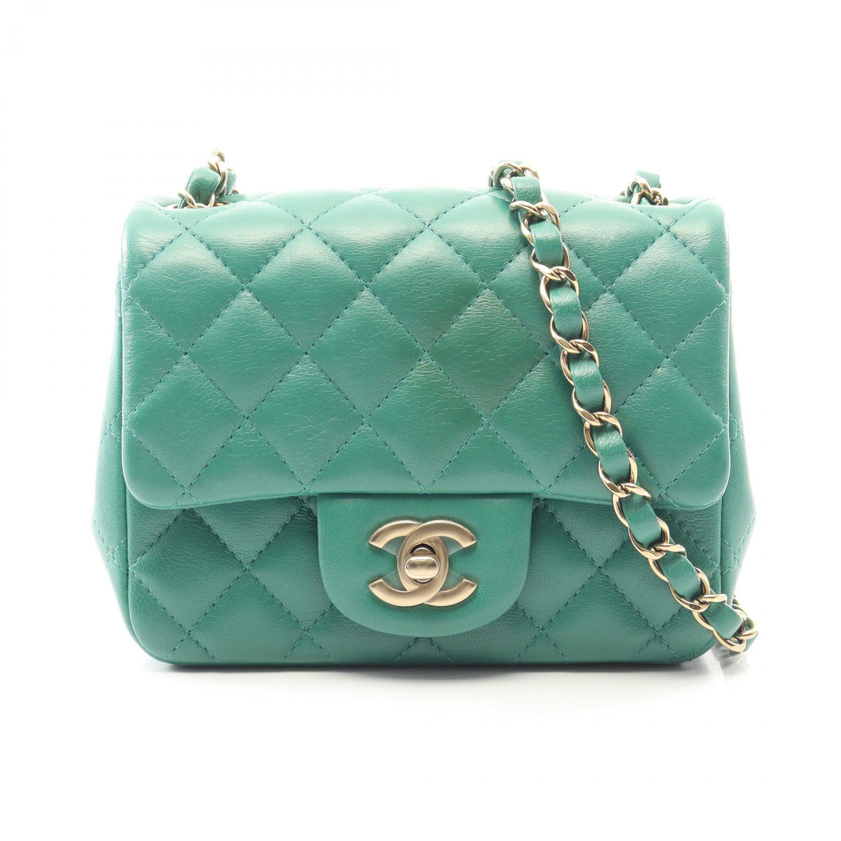 ≪10%OFFクーポン 7/19 20時~7/26 9:59≫シャネル CHANEL ミニマトラッセ ショルダーバッグ バッグ ラムスキン(羊革) レディース グリーン系 【中古】|Mike Museum