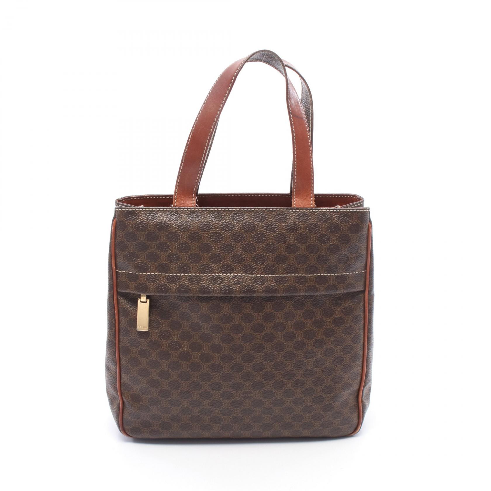 セリーヌ CELINE マカダム ミニ トートバッグ バッグ PVCコーティングキャンバス レザー レディース ブラウン系 【中古】｜Mike Museum