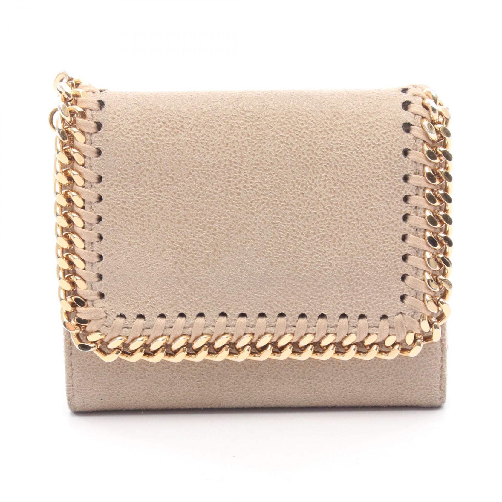 ≪千円OFFクーポン 7/19 20時～7/26 9:59≫ステラマッカートニー Stella McCartney ファラベラ スモール 三つ折り財布 財布 フェイクレザー レディース ベージュ系 431000 【中古】｜Mike Museum