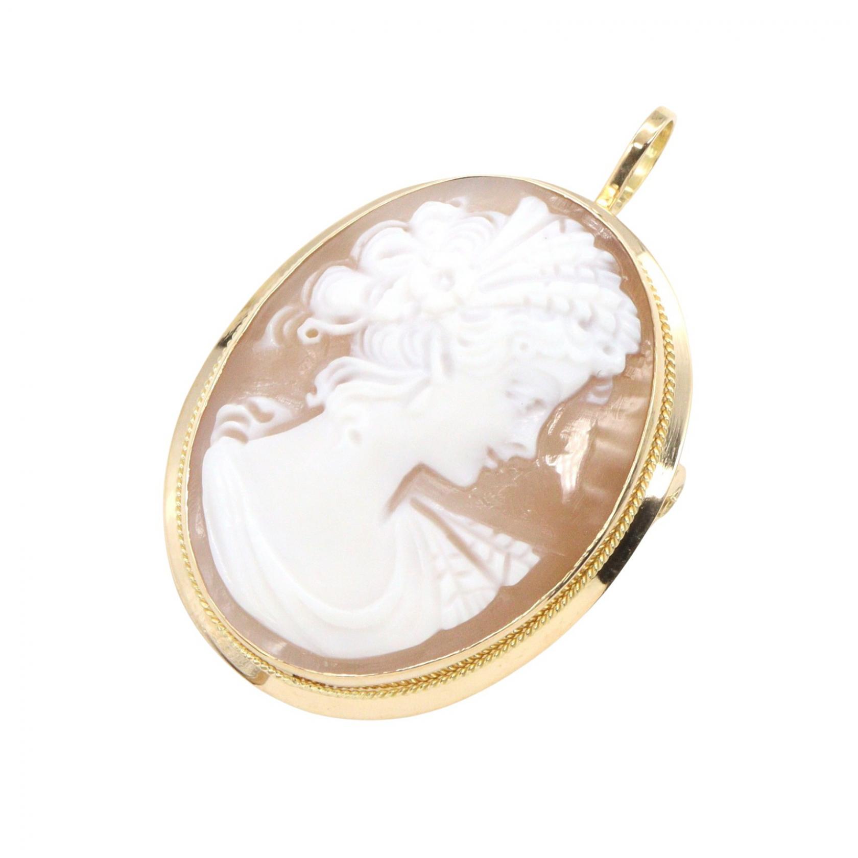 ジュエリー JEWELRY カメオ トップ ペンダントトップ ジュエリー K18（イエローゴールド） レディース ゴールド系 K18 3.3g 【中古】｜Mike Museum