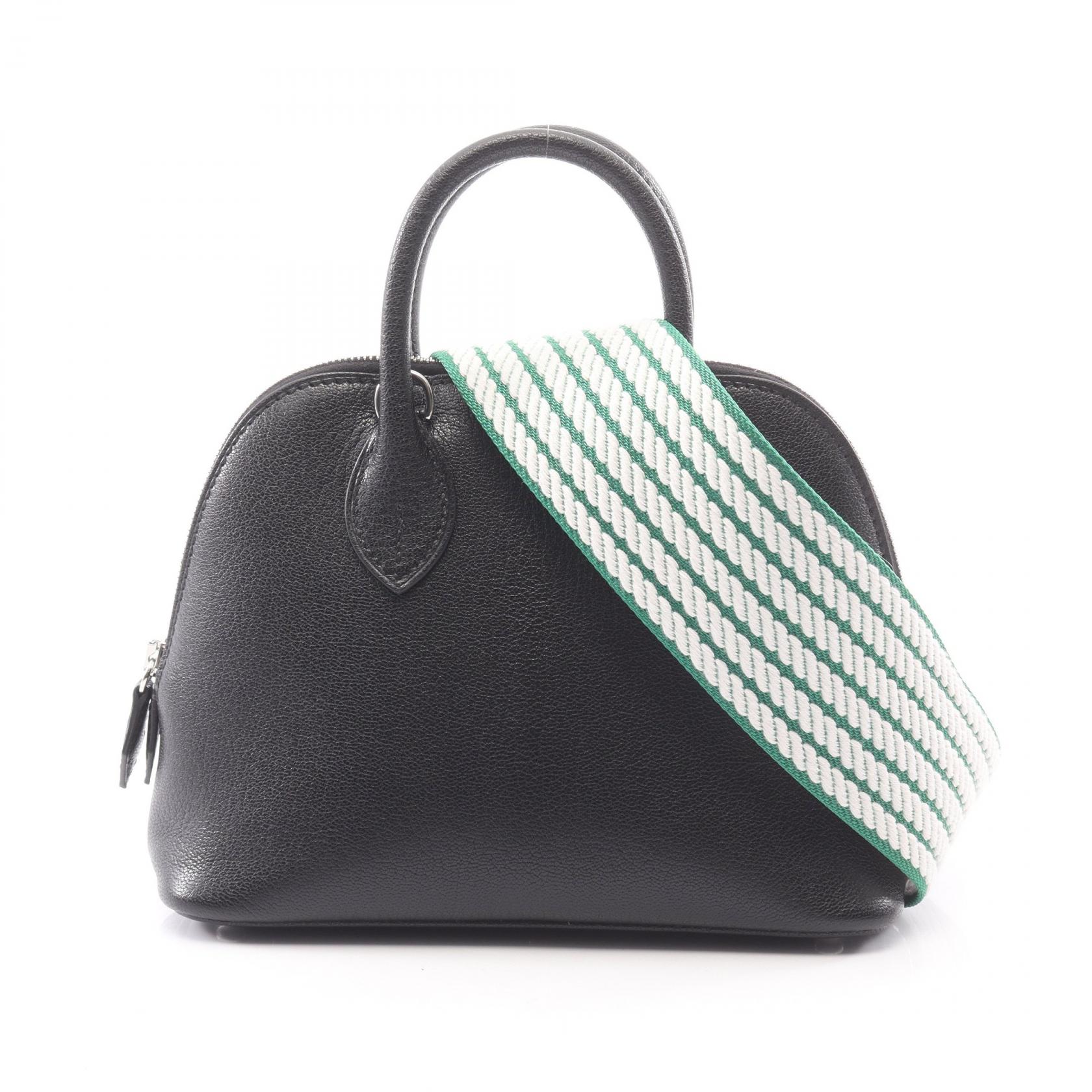 ≪10%OFFクーポン 7/19 20時～7/26 9:59≫エルメス HERMES ボリード1923 ミニ 2WAY ハンドバッグ バッグ レザー シェーブル シェーブル レディース ブラック系 085695CK 【中古】｜Mike Museum